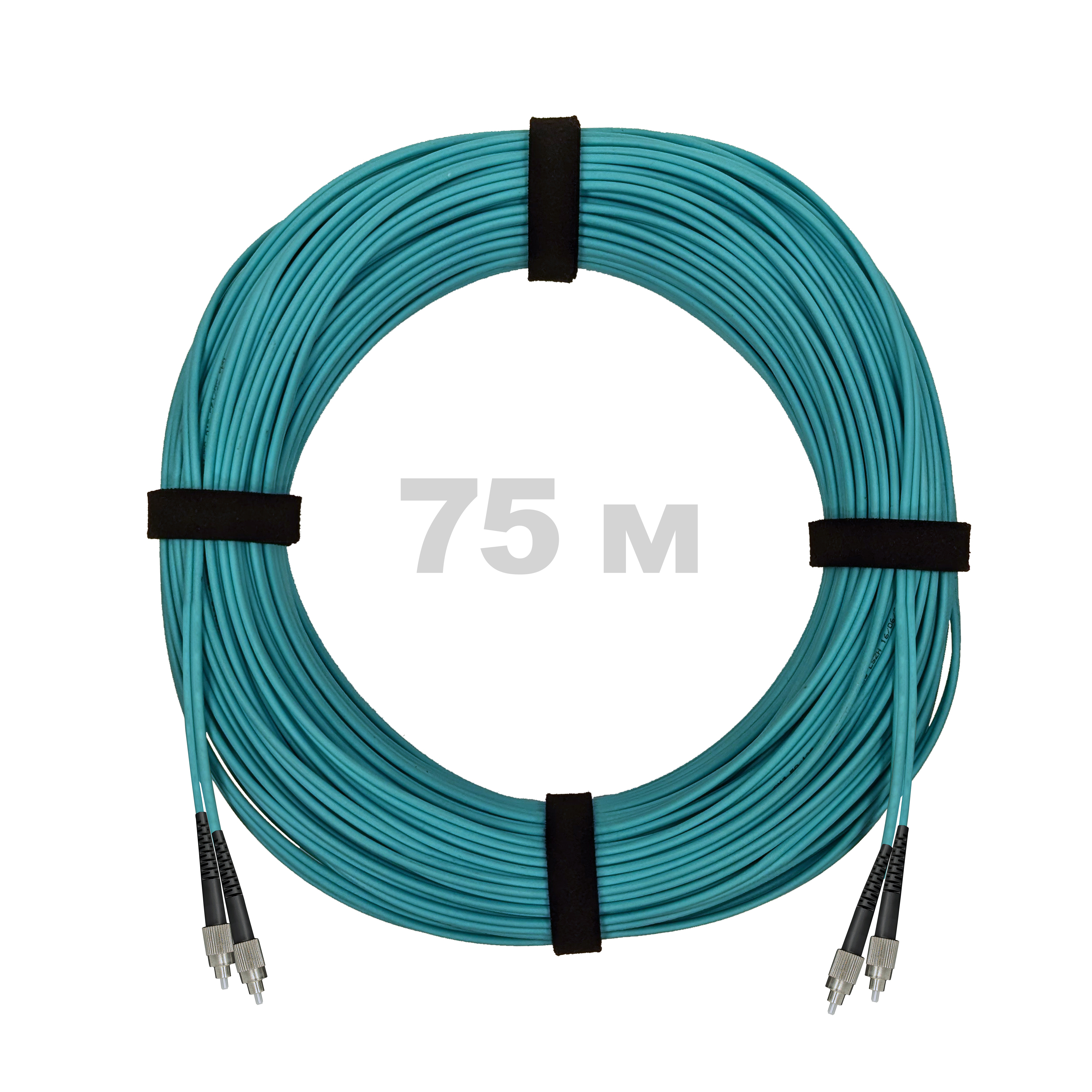 Патч-корд оптический FC/UPC-FC/UPC MM (OM3) 3mm duplex LSZH,  75 м.