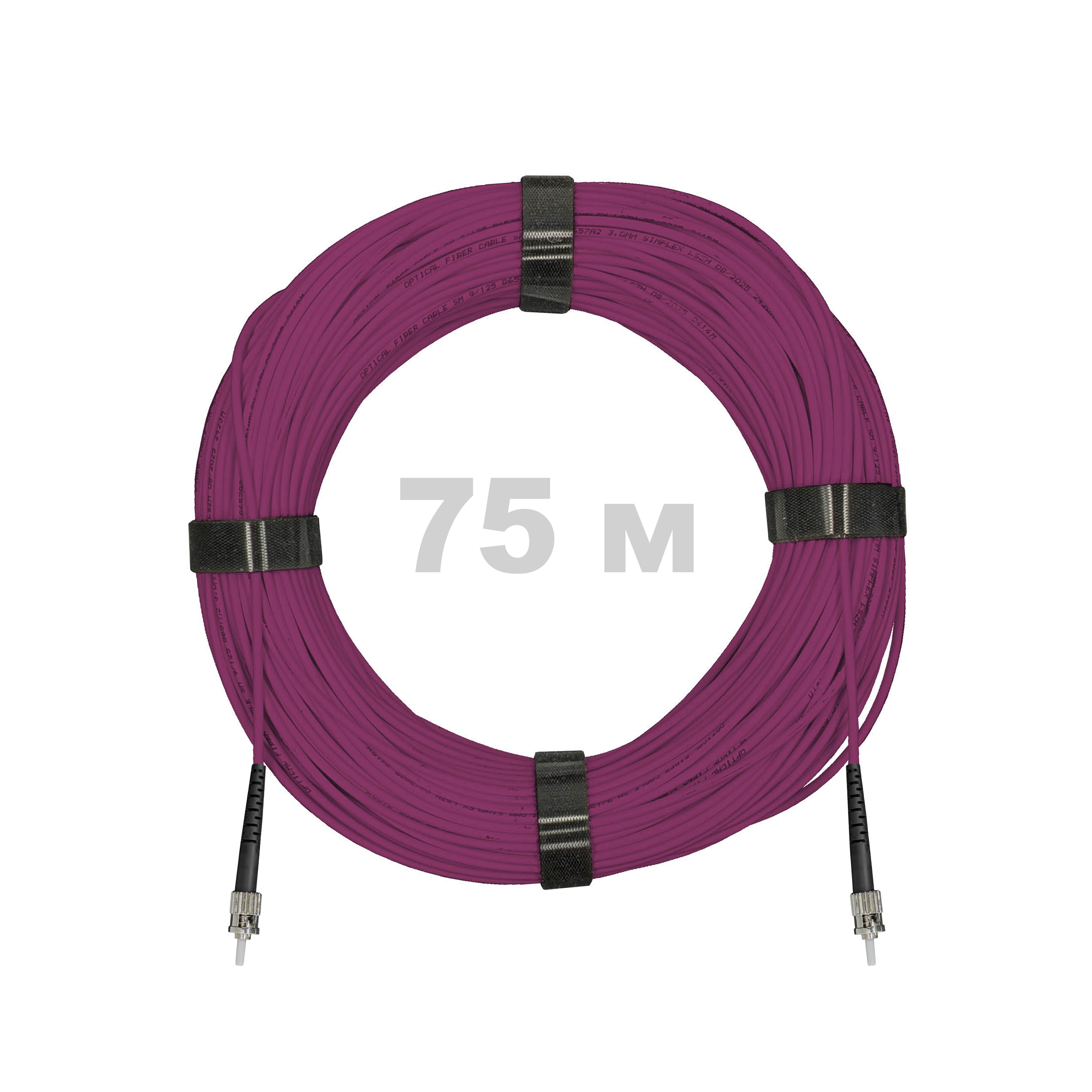 Патч-корд оптический ST/PC-ST/PC MM (OM4) 2mm simplex LSZH,  75 м.
