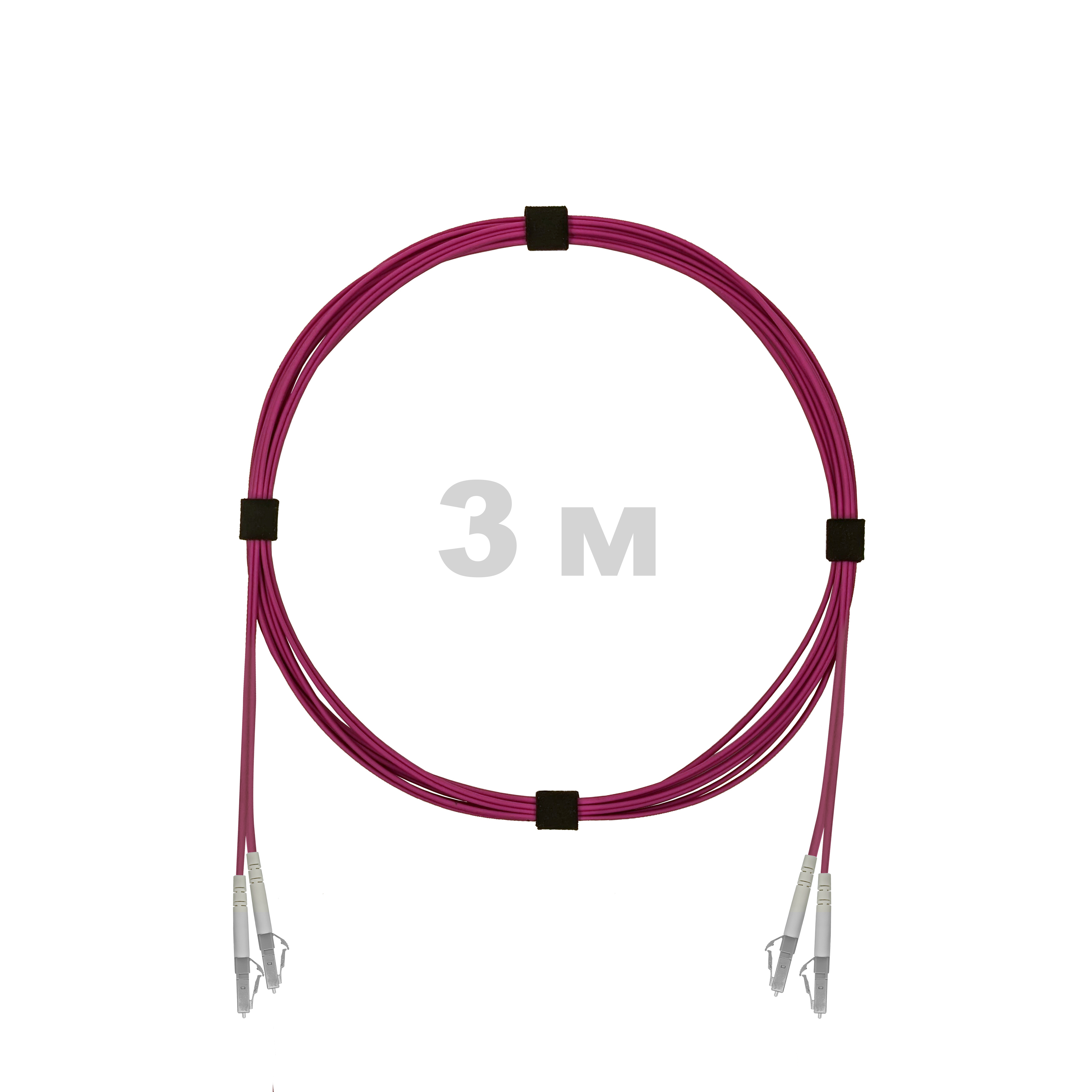 Патч-корд оптический армированный бронированный LC/UPC-LC/UPC MM (OM4) Duplex 3.0mm LSZH, 3 м.