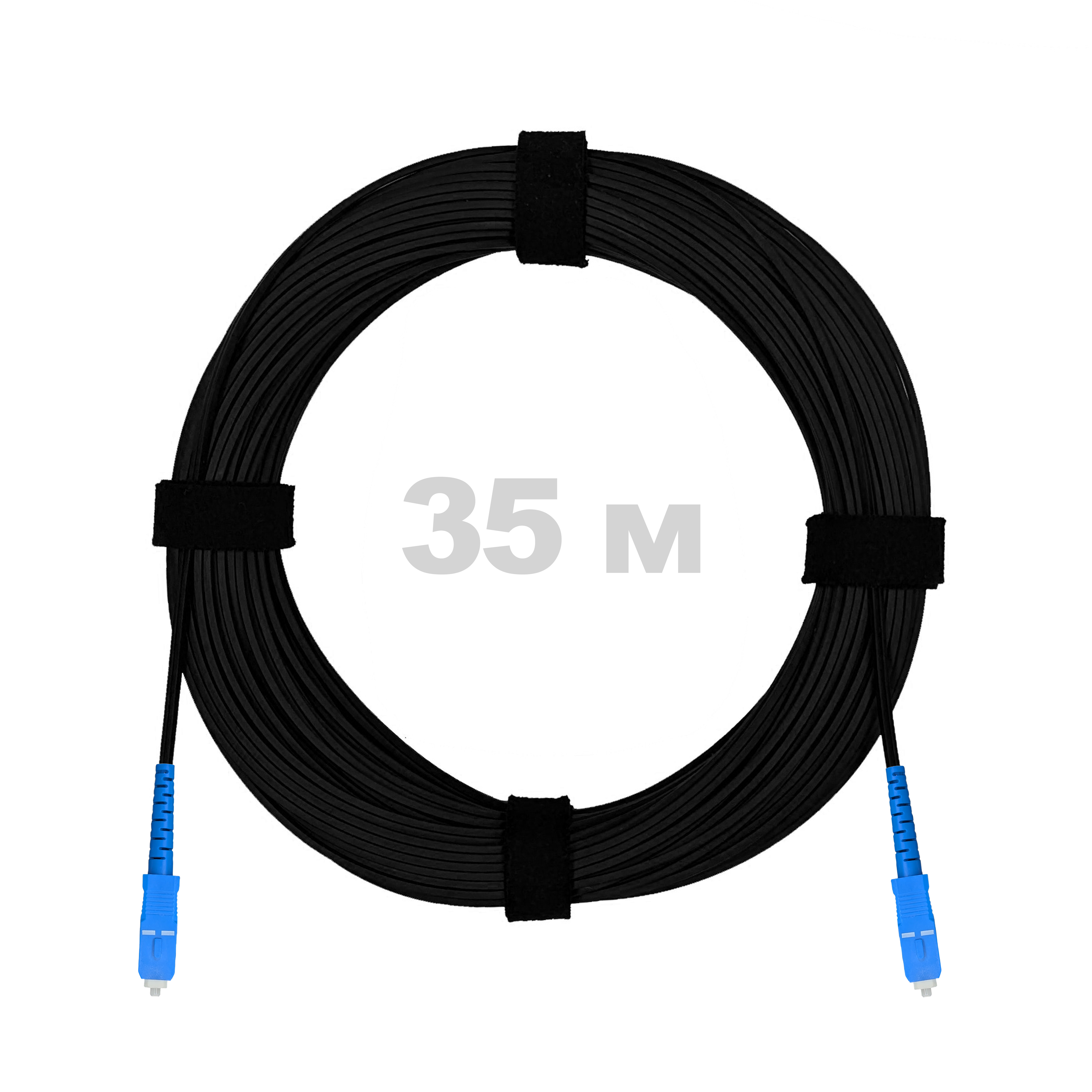 Патч-корд оптический FTTH диэлектрик FRP, G.657 LSZH 2SC/UPC, черный 35 м