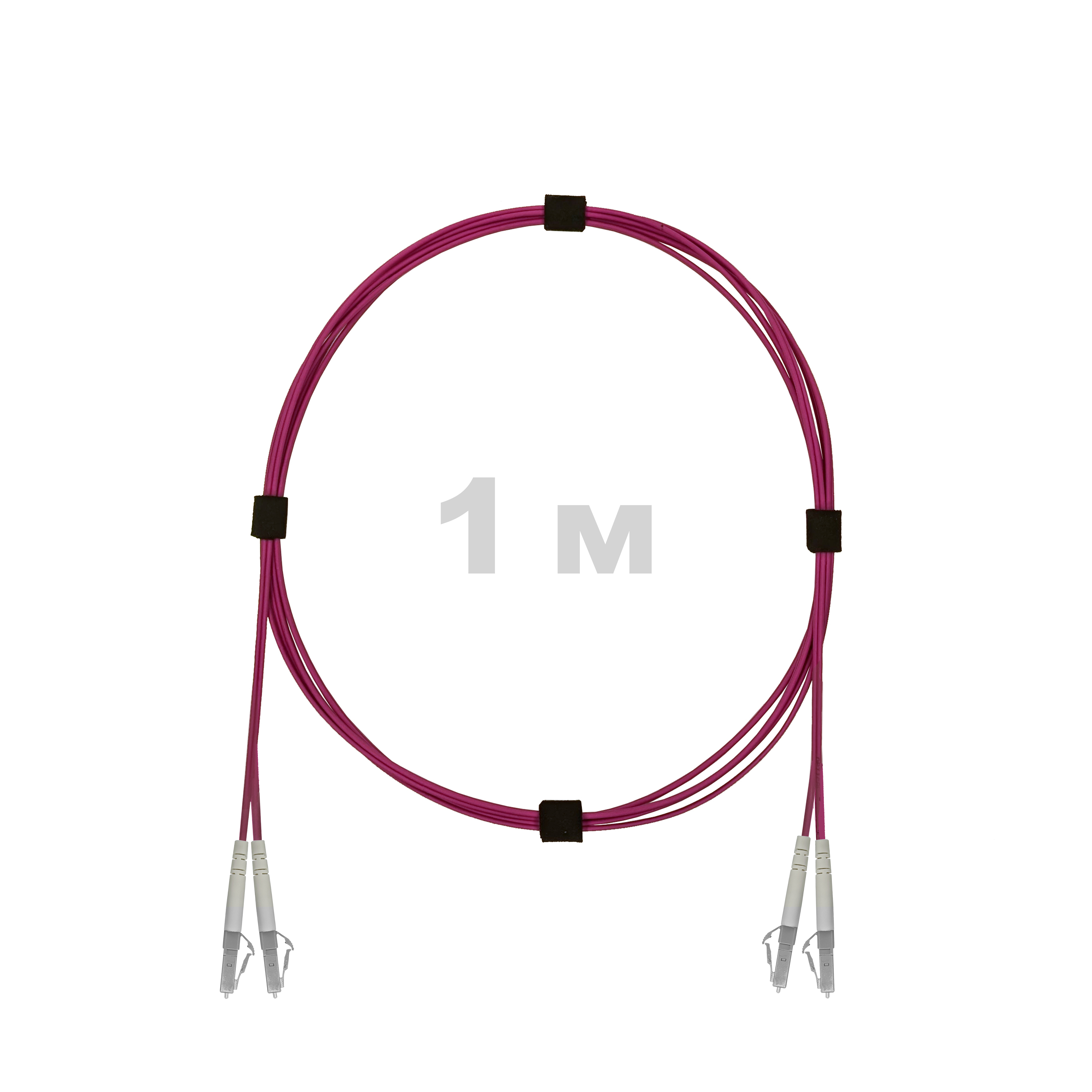 Патч-корд оптический LC/UPC-LC/UPC MM (OM4) 2mm duplex LSZH,  1 м.