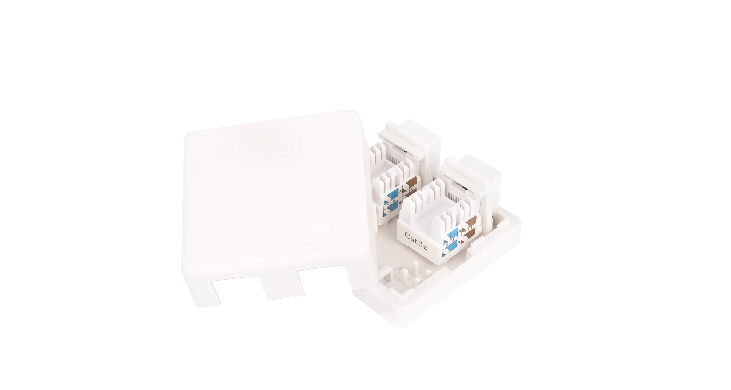 Настенная розетка неэкранированная, Кат.5e, 2 порта, белая, 10шт.__
