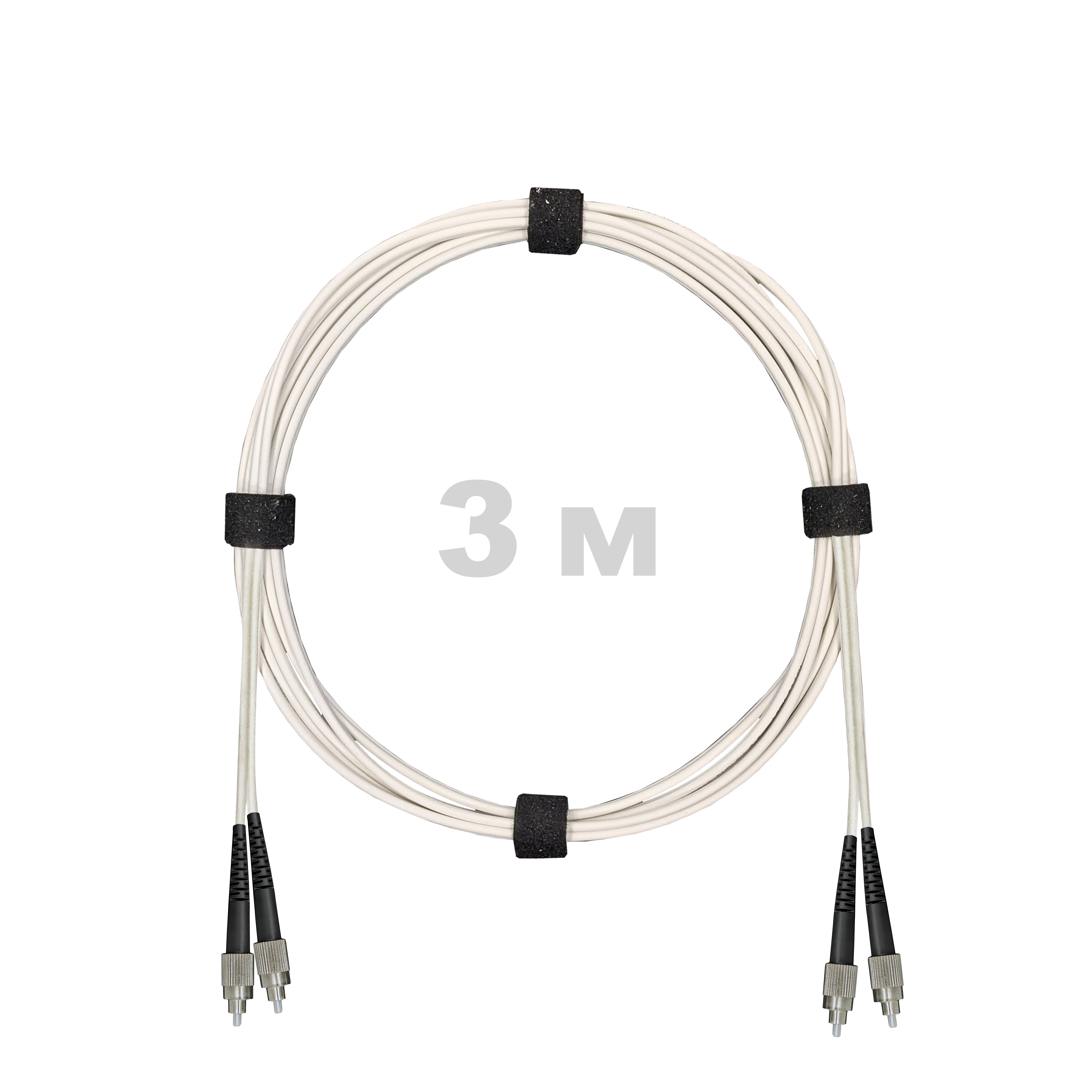 Патч-корд оптический армированный бронированный FC/UPC-FC/UPC SM (G.657A1) Duplex 2.0mm LSZH, ,белый, 3 м.