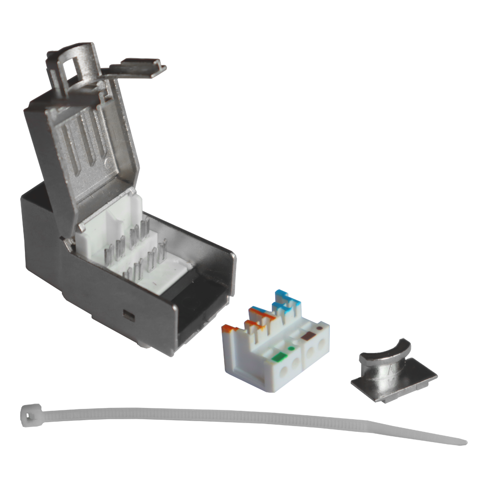 Модуль Keystone RJ45, Cat.6, STP, 90 градусов, белый__