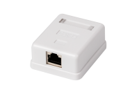 Розетка компьютерная RJ-45(8P8C) категория 5е, экранированная, одинарная, внешняя, DUAL IDC TWIST