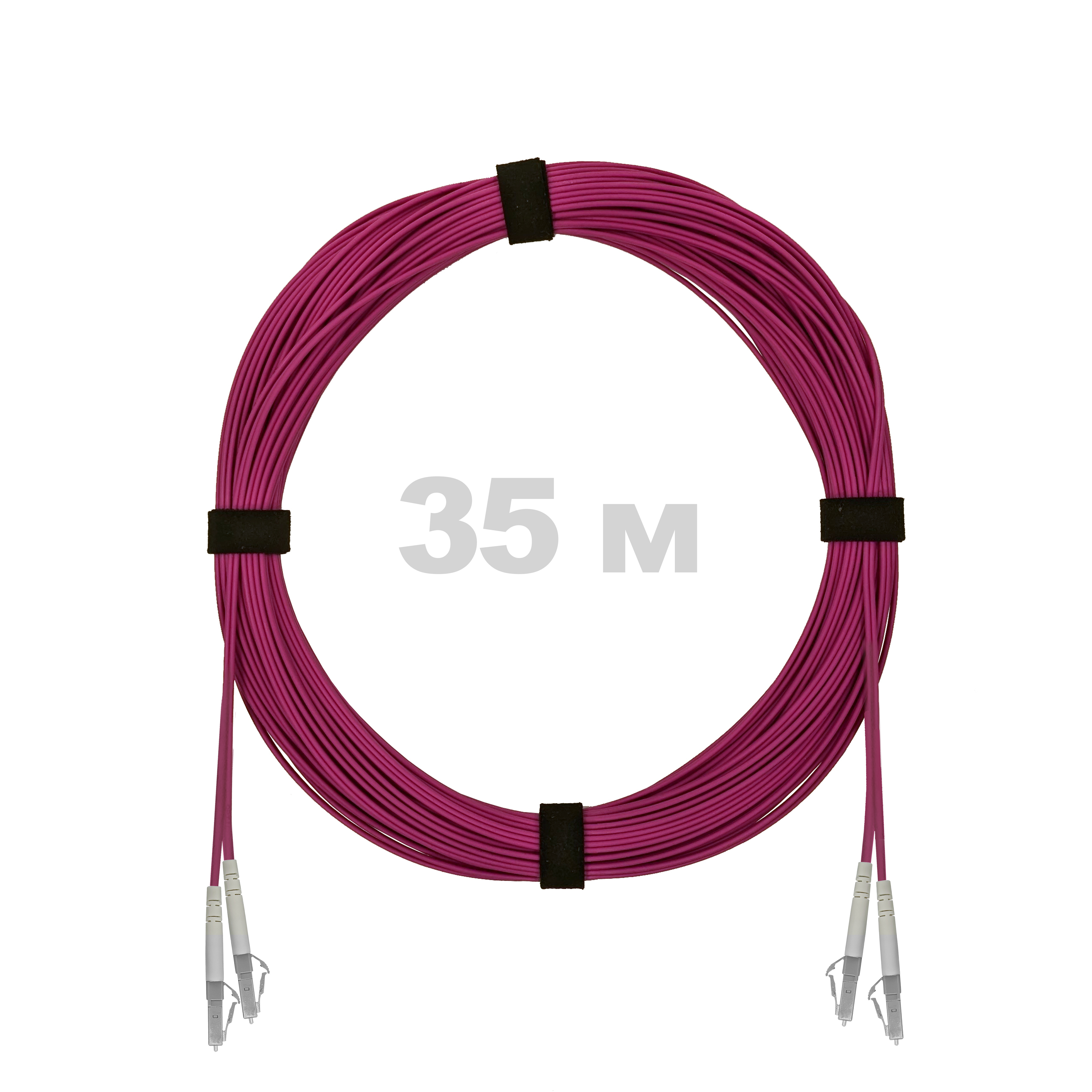 Патч-корд оптический LC/UPC-LC/UPC MM (OM4) 3mm duplex LSZH,  35 м.