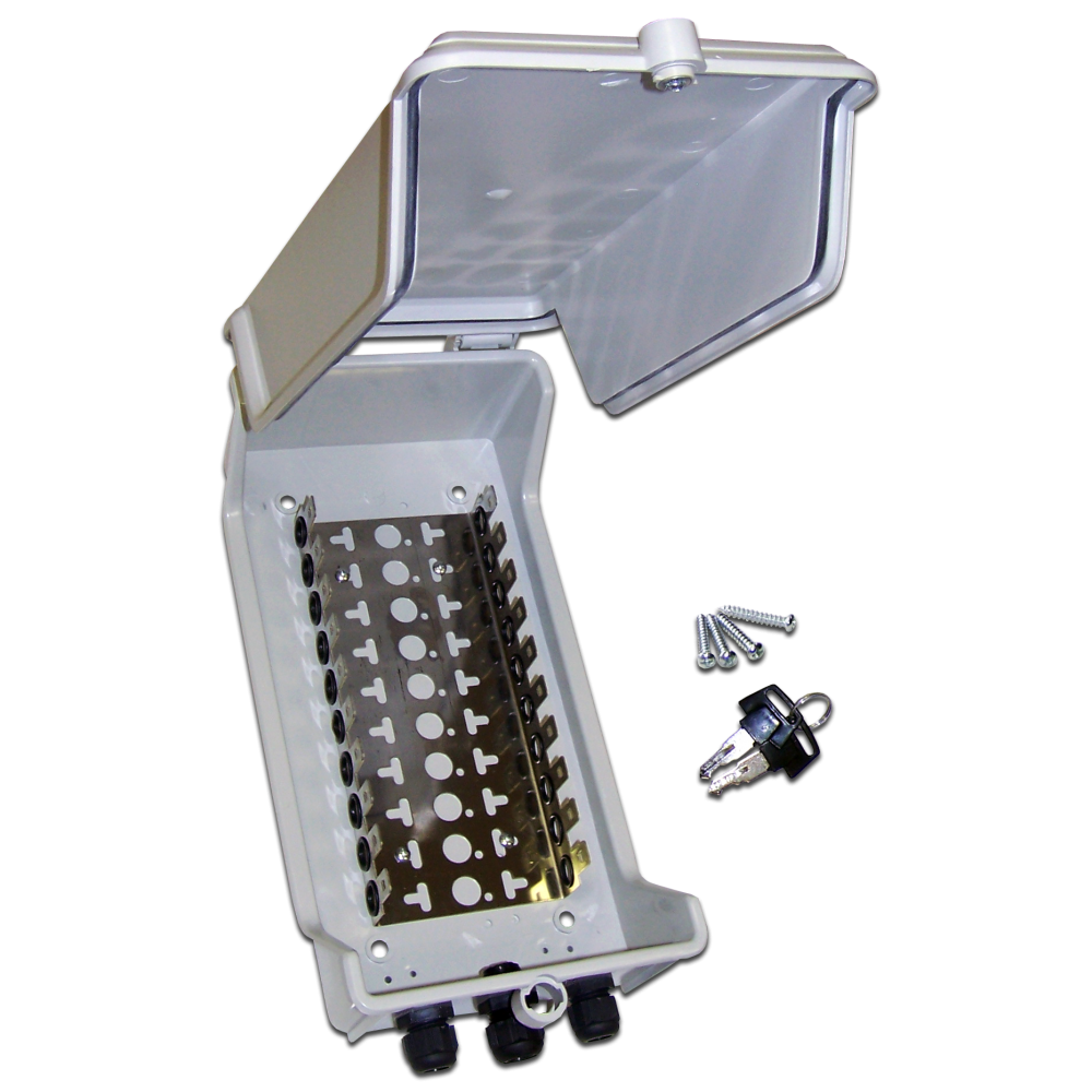 Наружный распределительный бокс, 10 плинтов, 100 пар__