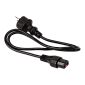 Шнур питания с блокировкой C13-Schuko прямая, 3х0.75, 220В, 10А, черный, 1 метр