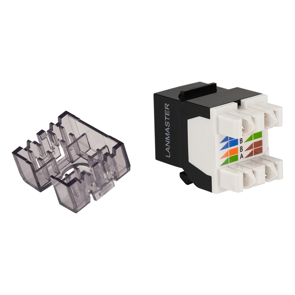 Модуль Keystone, RJ45, неэкранированный, кат.6, со встроенной шторкой, 180 градусов, белый__