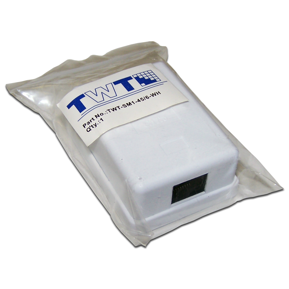 Настенная розетка, 1 порт RJ-45 категории 6, UTP, белая__