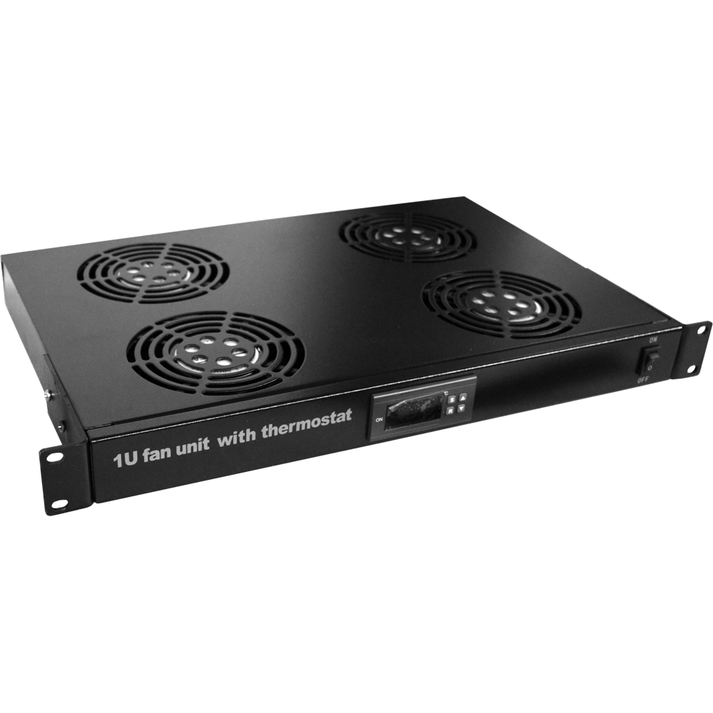 Блок 2-х вентиляторов 19", с подшипниками, с термостатом, 1U__
