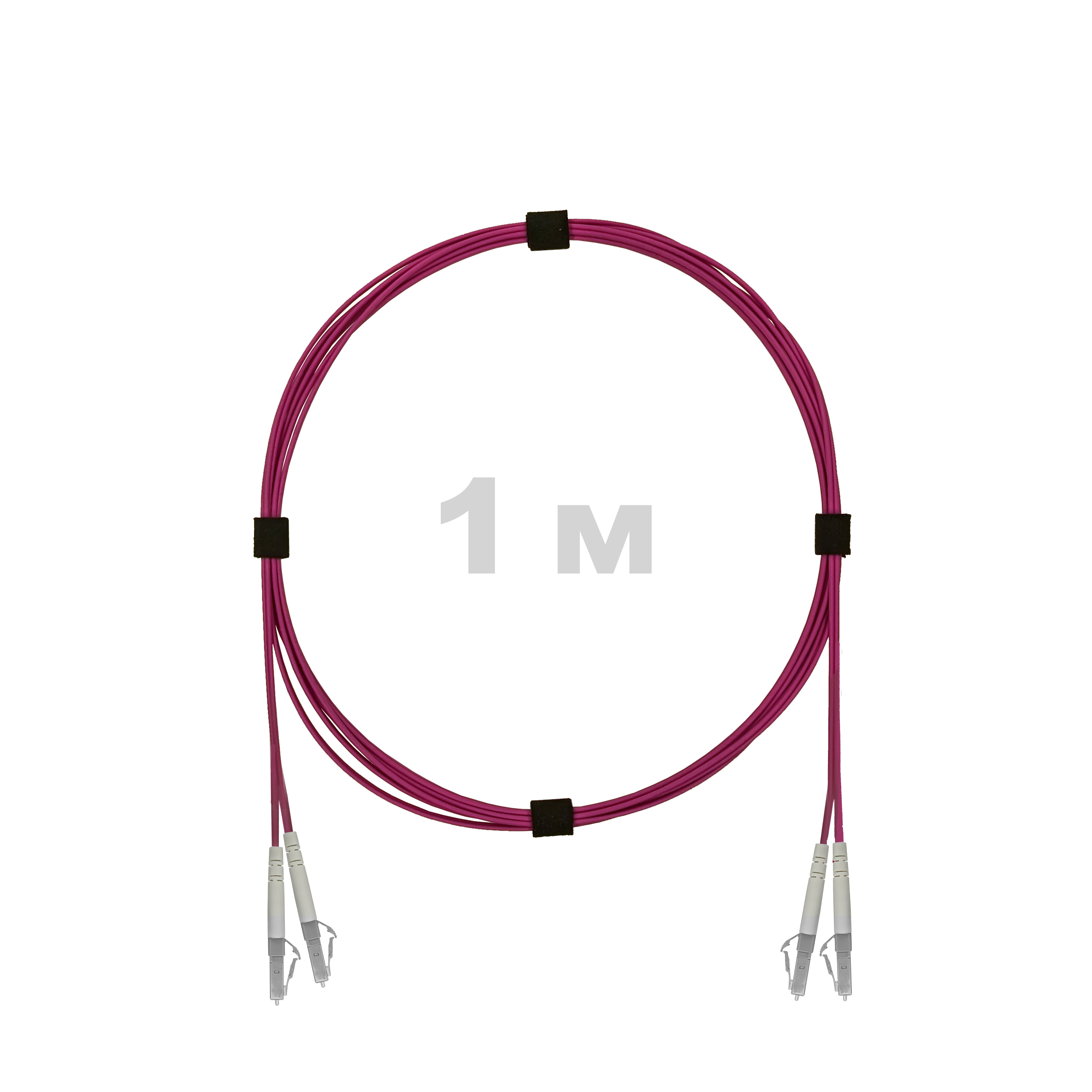Патч-корд оптический армированный бронированный LC/UPC-LC/UPC MM (OM4) Duplex 2.0mm LSZH, 1 м.