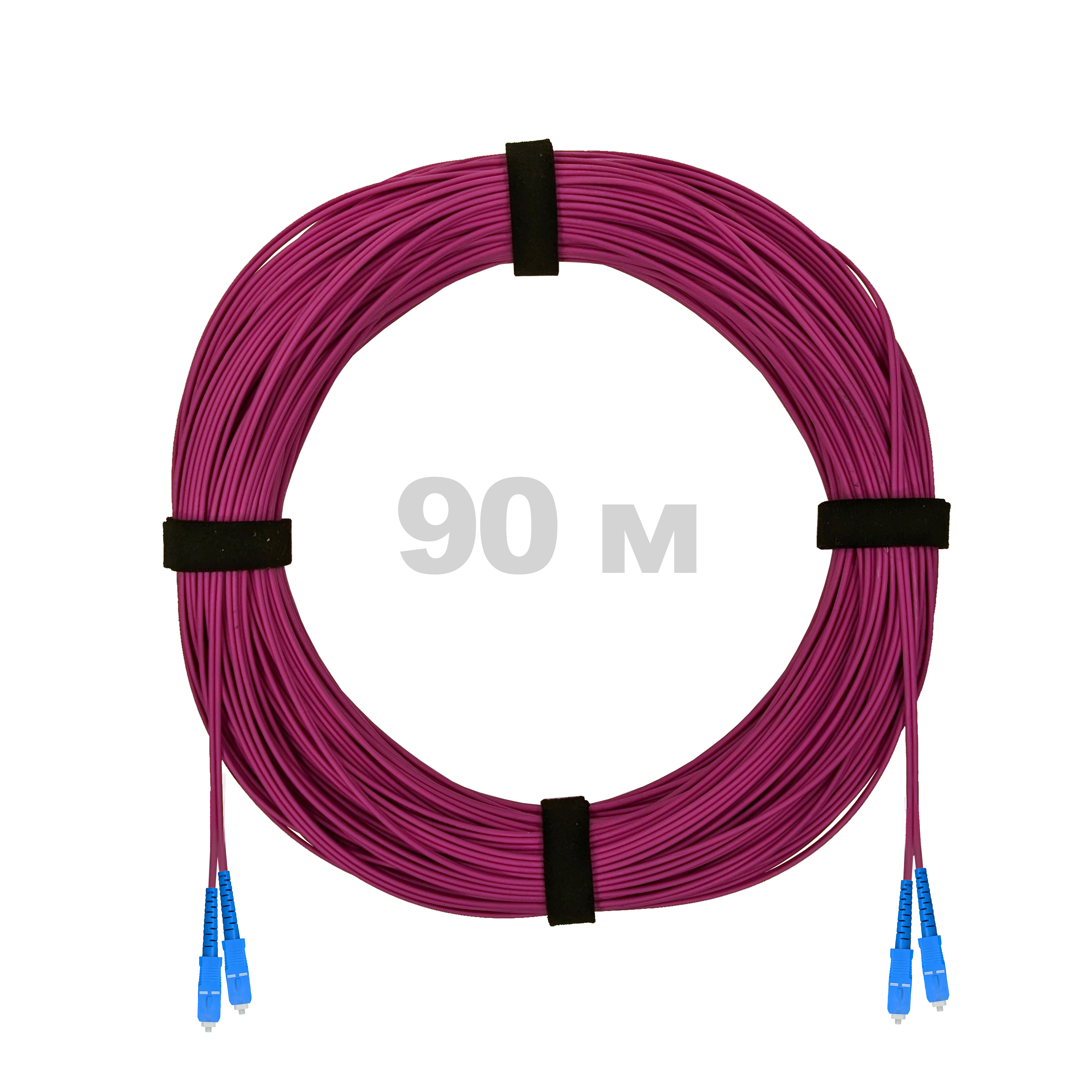 Патч-корд оптический SC/UPC-SC/UPC MM (OM4) 3mm duplex LSZH,  90 м.
