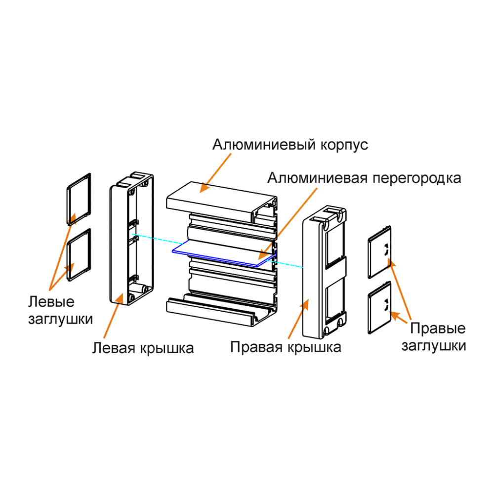 Настенный блок, сдвоенный, на 8 модулей Mosaic 45x45__