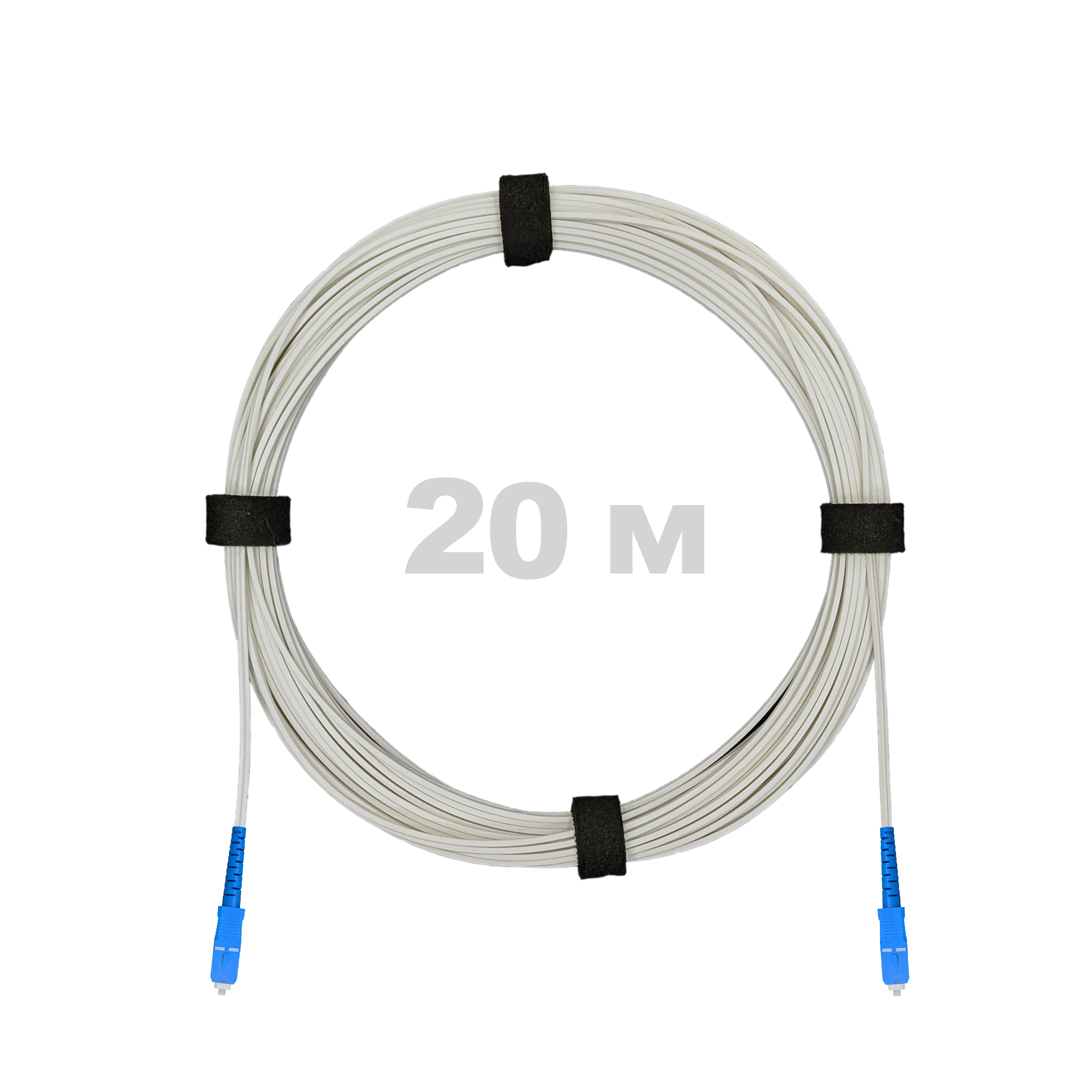 Патч-корд оптический FTTH диэлектрик FRP, G.657, LSZH, SC/UPC-SC/UPC, белый 20 м