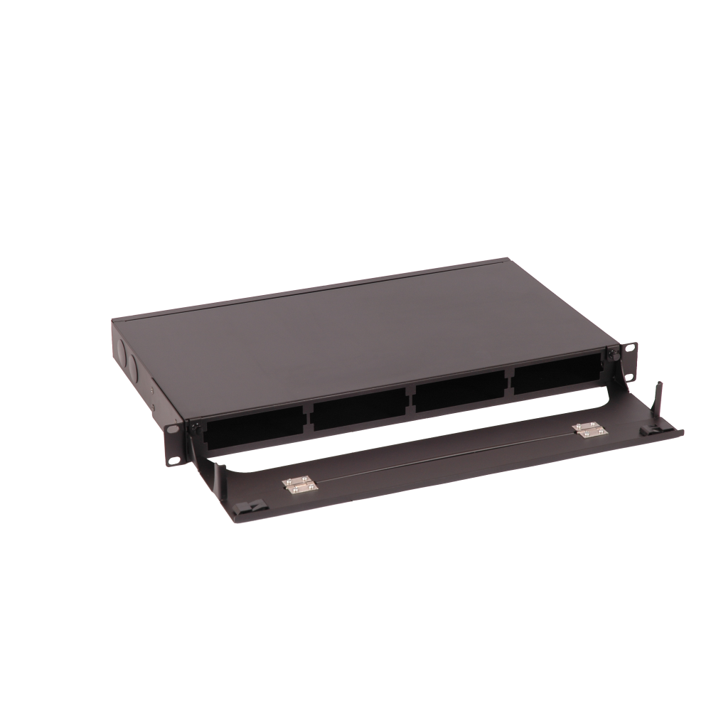 Бокс 19" на 4 кассеты MPO, 1U, черный__