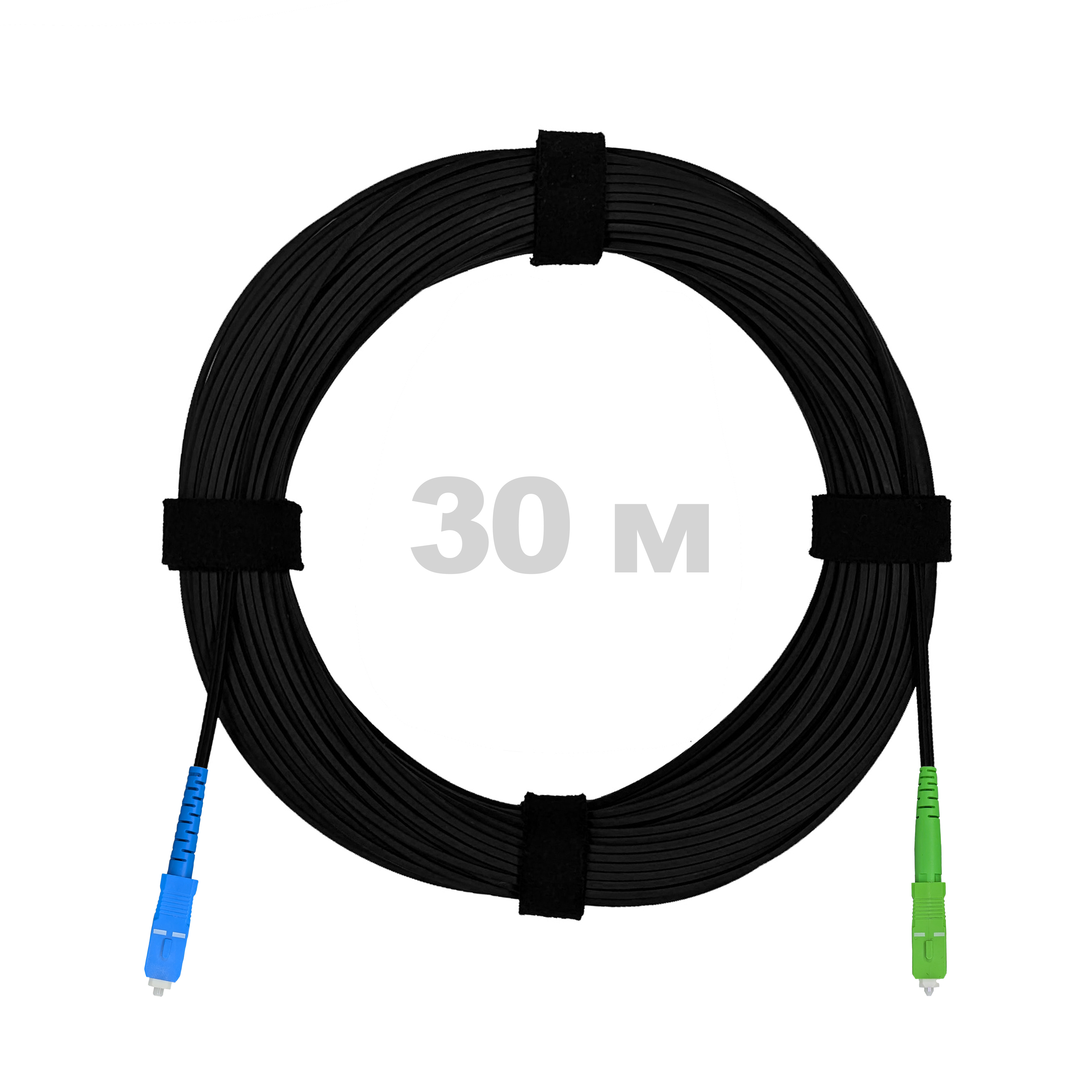 Патч-корд оптический FTTH диэлектрик FRP, G.657 LSZH SC/APC-SC/UPC, черный 30 м