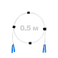 Патч-корд оптический армированный бронированный SC/UPC-SC/UPC SM (G.657A1) Duplex 3.0mm LSZH, ,белый, 0.5 м.