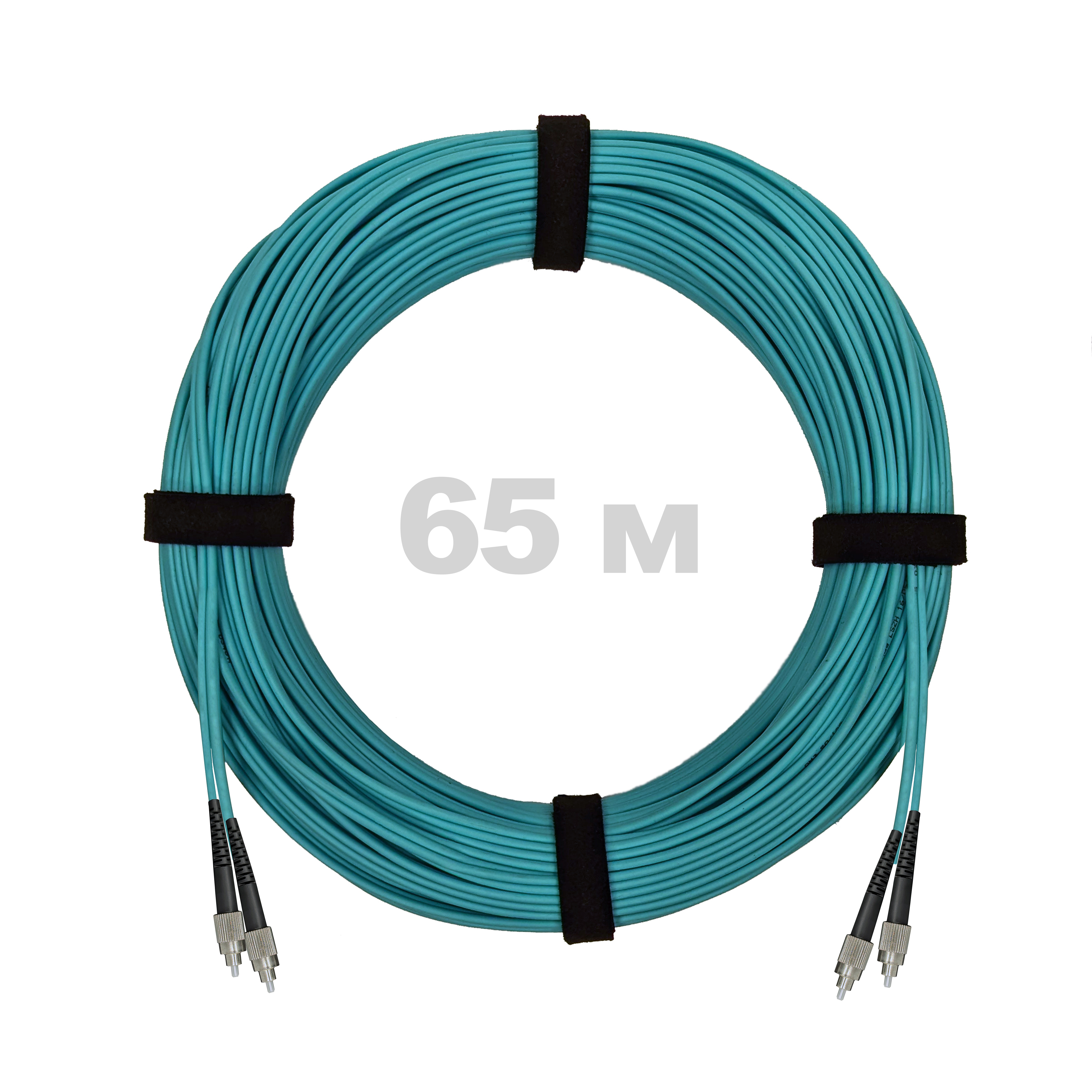 Патч-корд оптический FC/UPC-FC/UPC MM (OM3) 3mm duplex LSZH,  65 м.