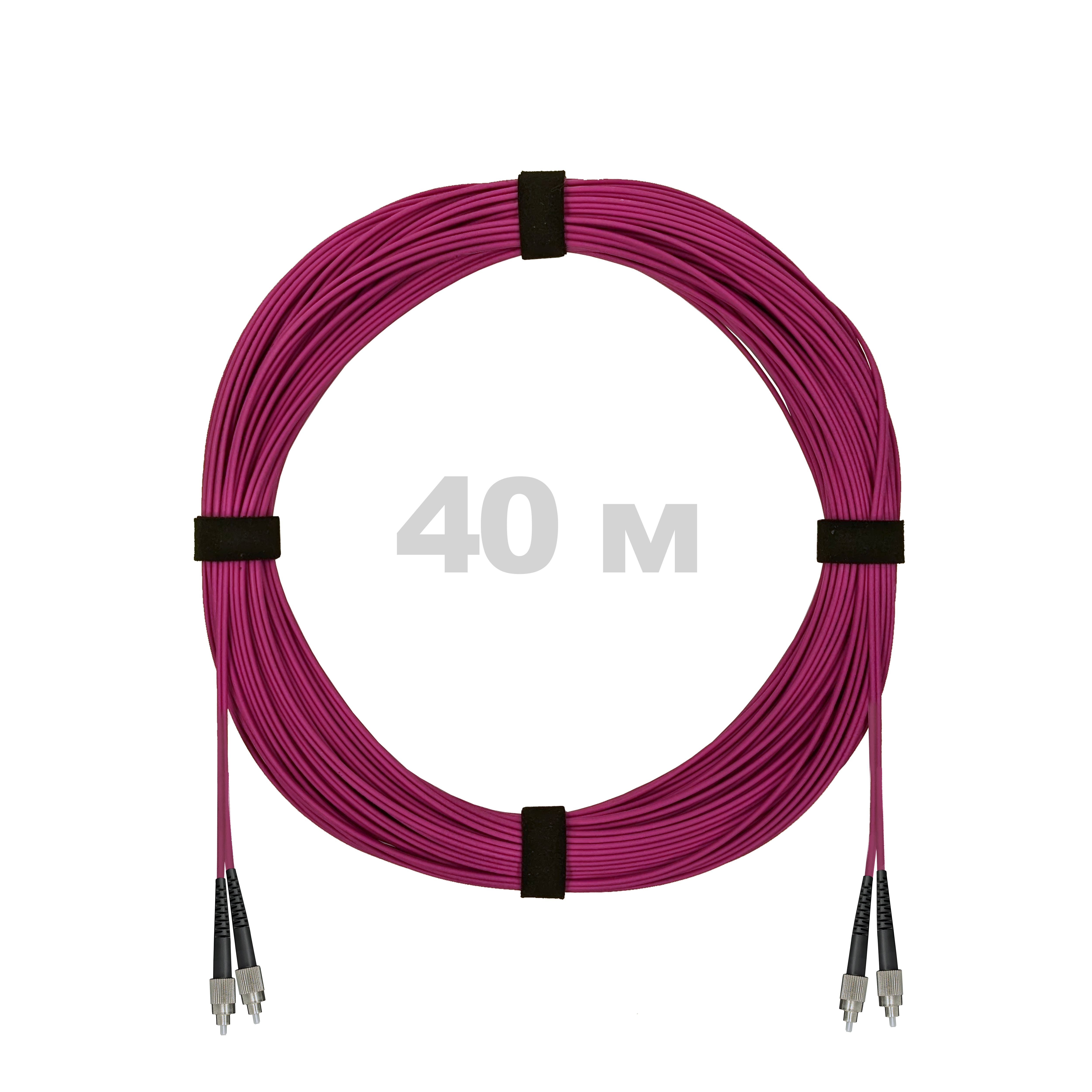 Патч-корд оптический FC/UPC-FC/UPC MM (OM4) 2mm duplex LSZH,  40 м.