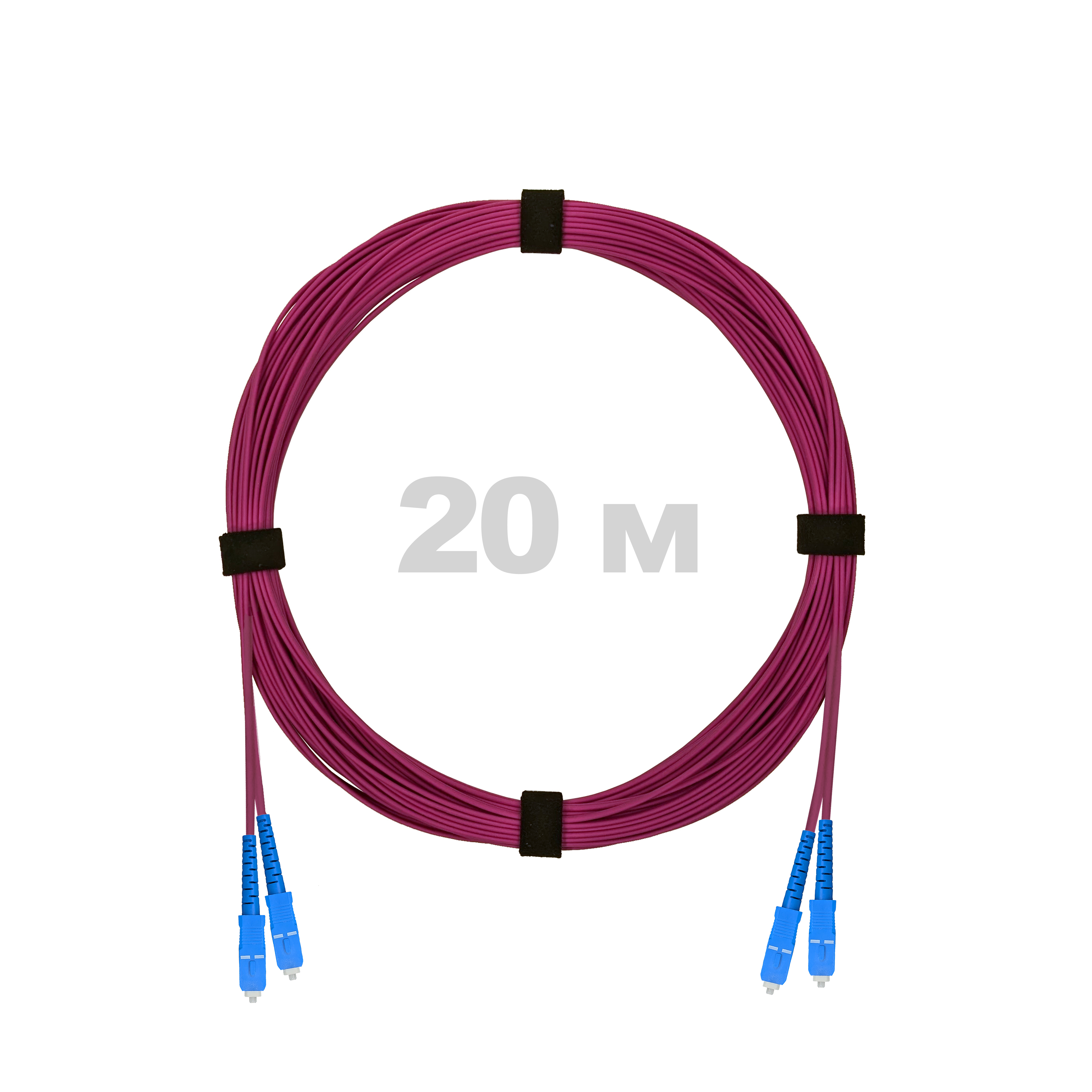 Патч-корд оптический SC/UPC-SC/UPC MM (OM4) 2mm duplex LSZH,  20 м.