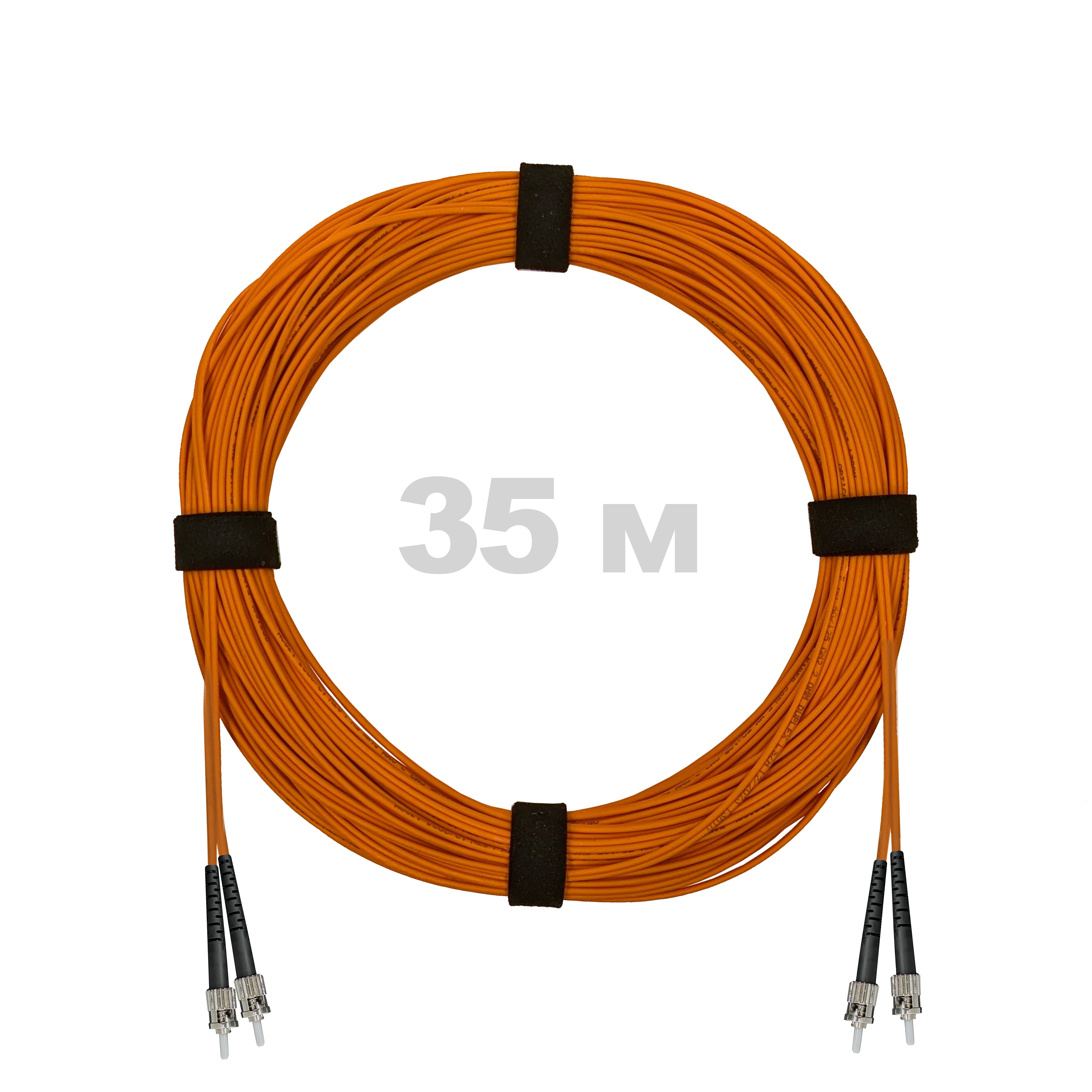 Патч-корд оптический ST/PC-ST/PC MM (OM2) 3mm duplex LSZH,  35 м.