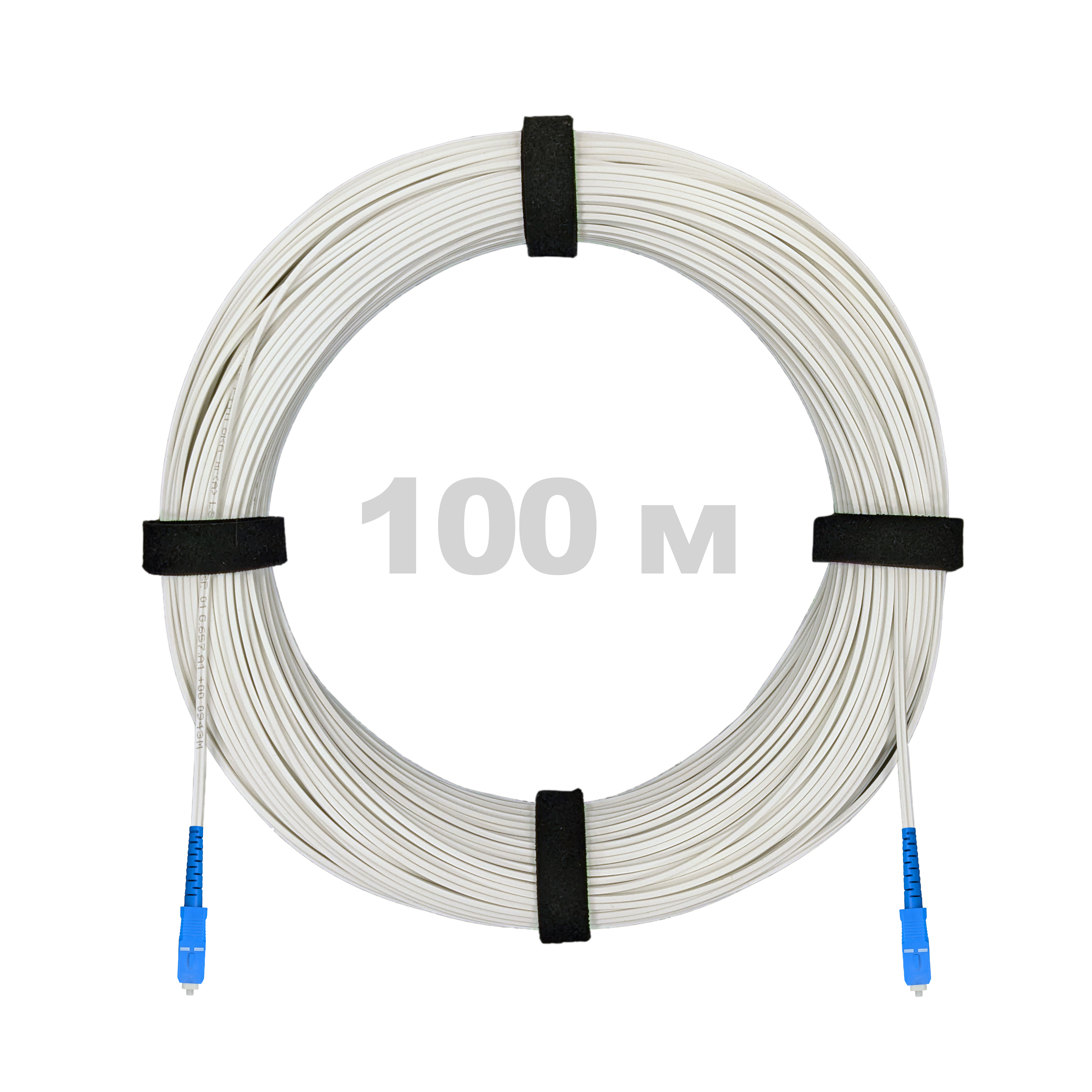 Патч-корд оптический FTTH диэлектрик FRP, G.657 LSZH 2SC/UPC, белый 100 м.