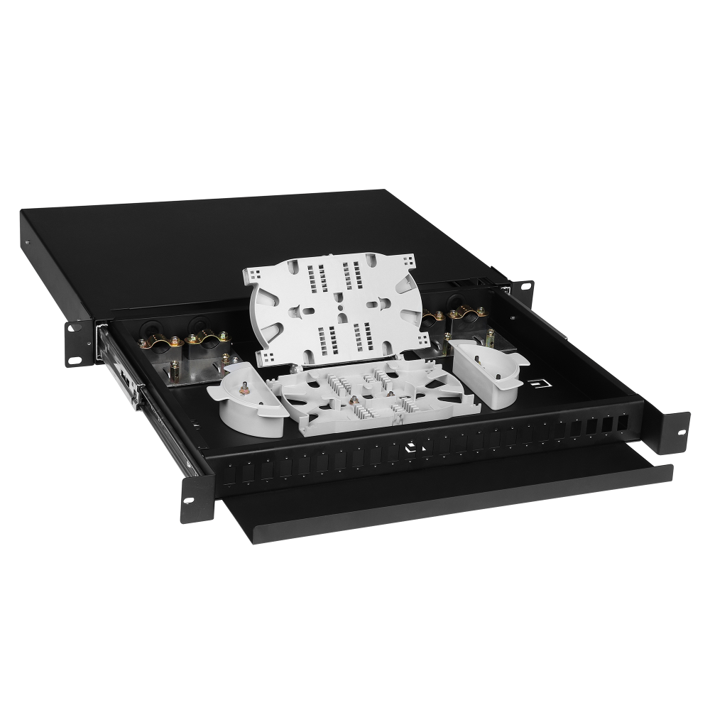 Кросс оптический LANMASTER 19" металлический, 1U на  24 адаптера SC, выдвижной__