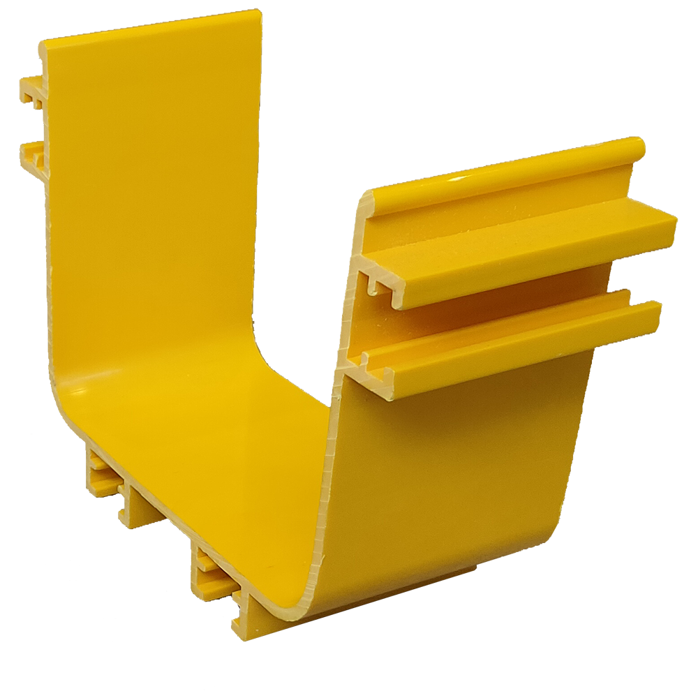 Переходная секция оптического лотка 100x120 мм для элементов типа NC, желтая