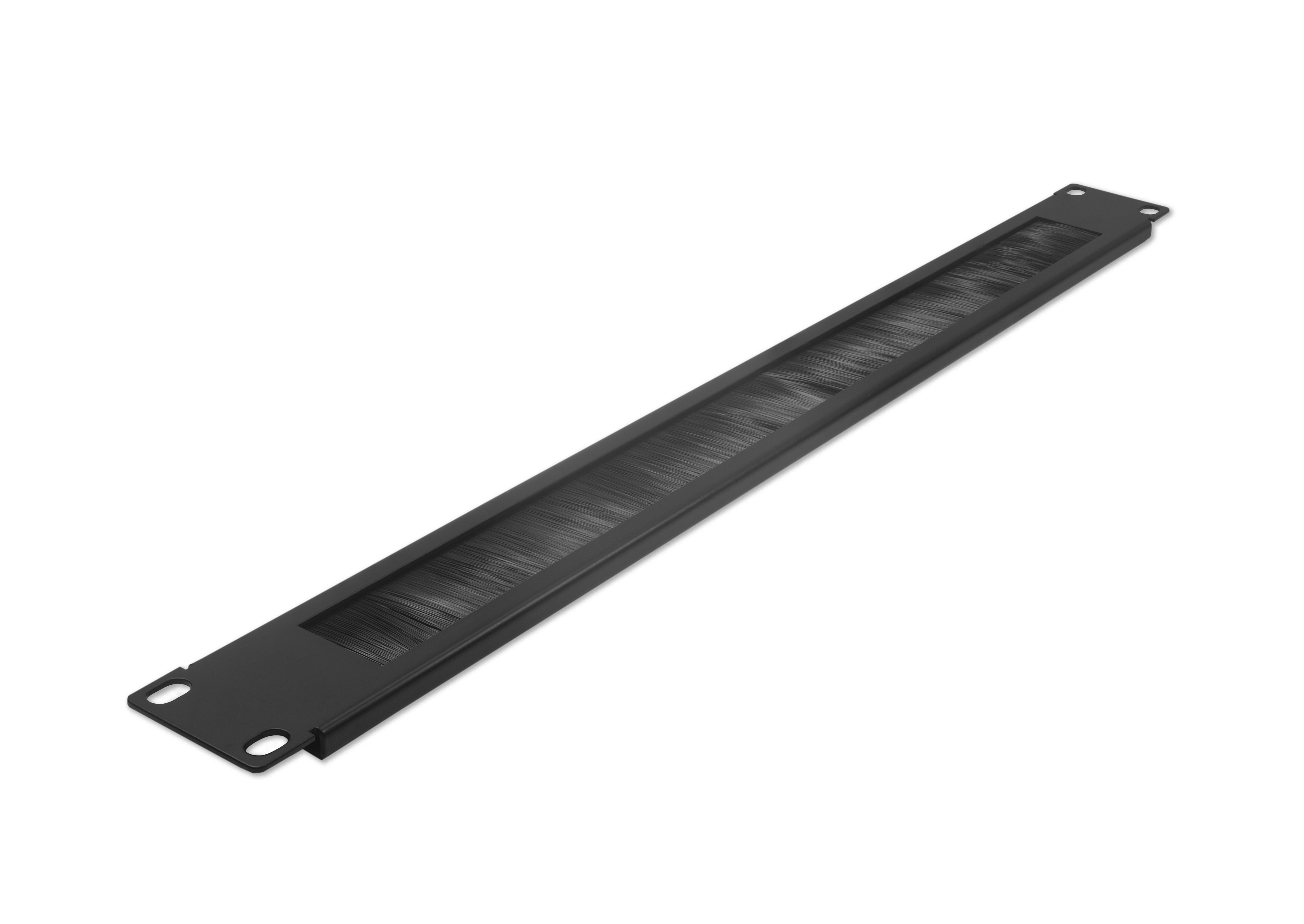 Кабельный органайзер горизонтальный 19" 1U, с щёточным вводом, металлический, цвет черный, TWIST MO-19-1U-BR-TWCS