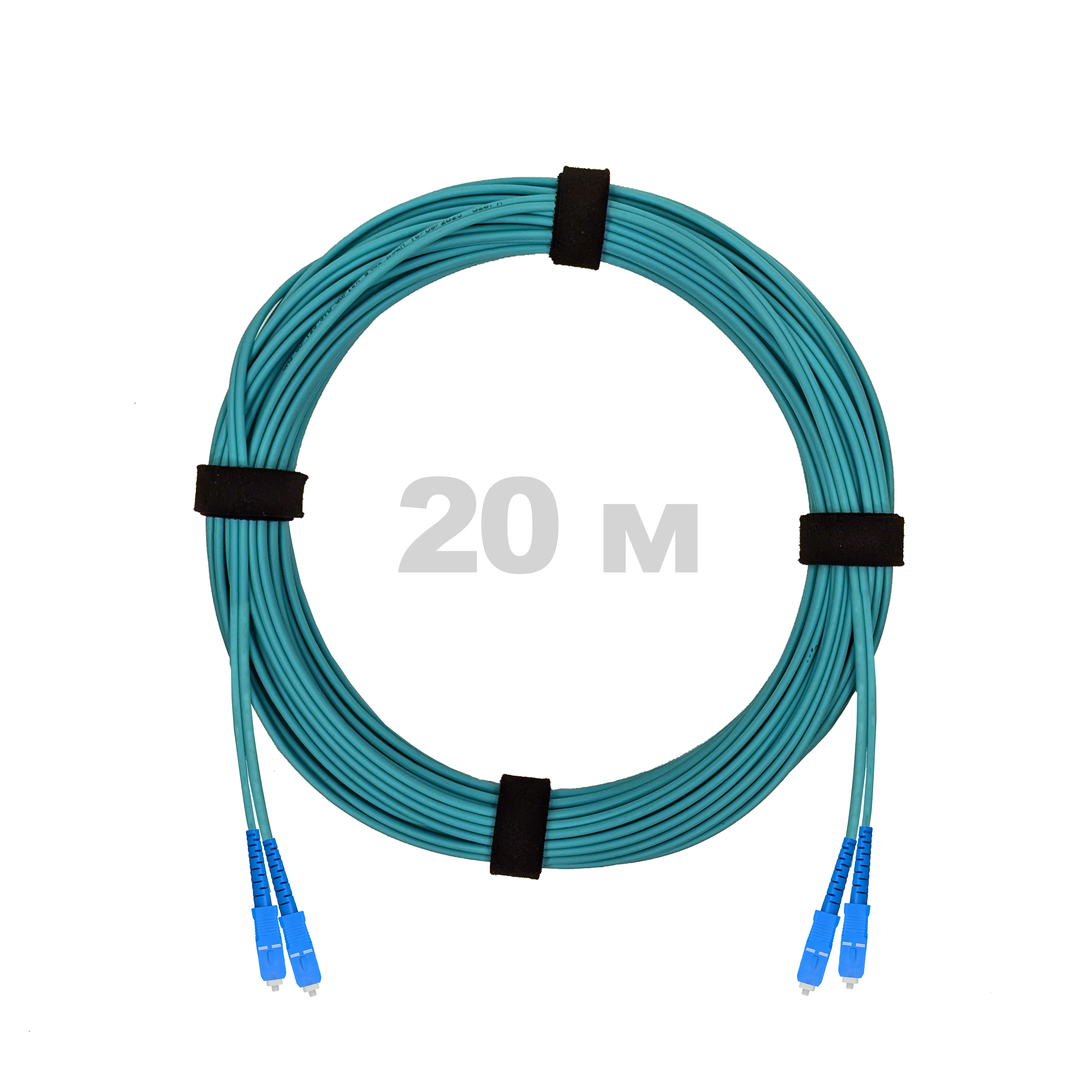 Патч-корд оптический армированный бронированный SC/UPC-SC/UPC MM (OM3) Duplex 2.0mm LSZH, 20 м.