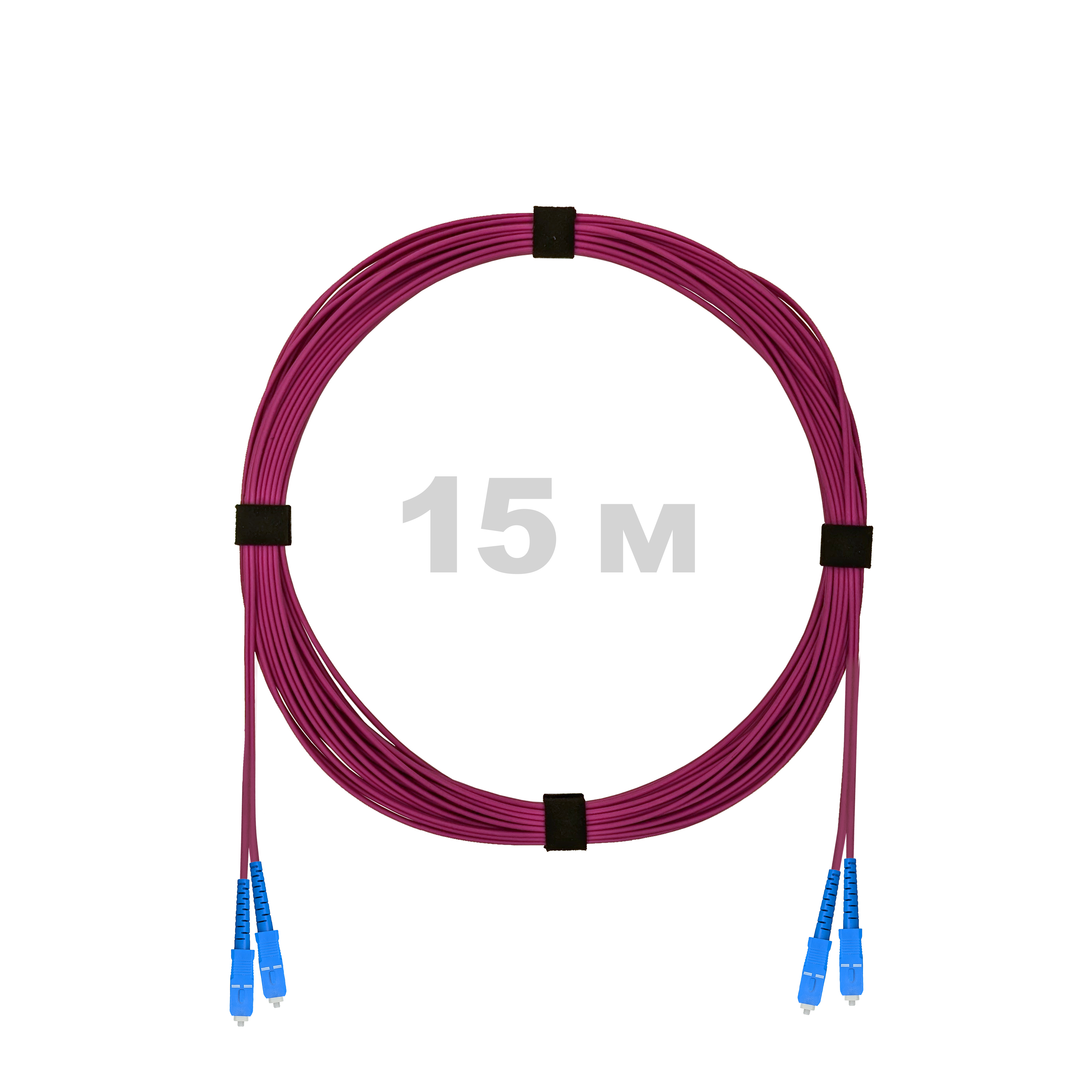 Патч-корд оптический SC/UPC-SC/UPC MM (OM4) 3mm duplex LSZH,  15 м.