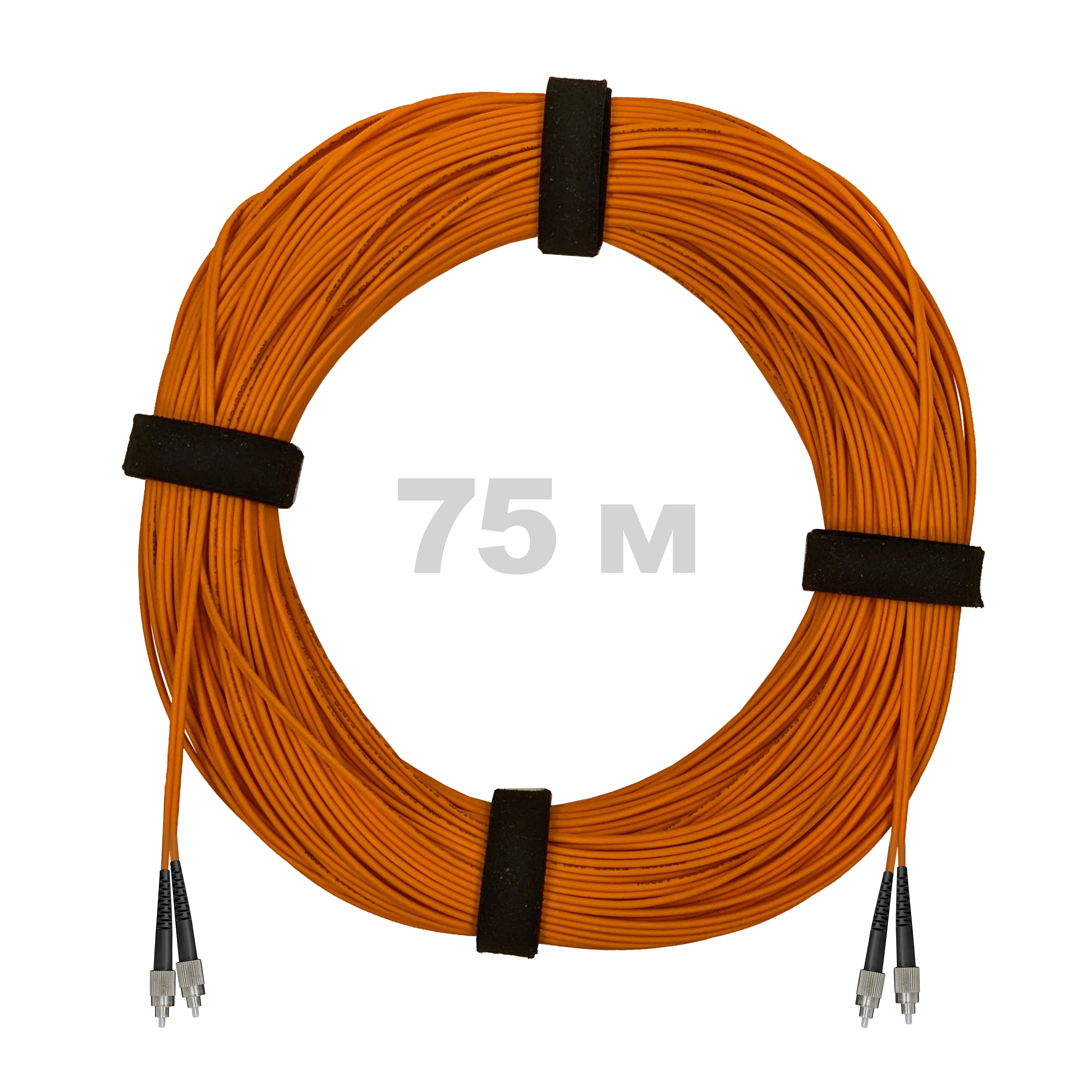 Патч-корд оптический FC/UPC-FC/UPC MM (OM2) 2mm duplex LSZH,  75 м.