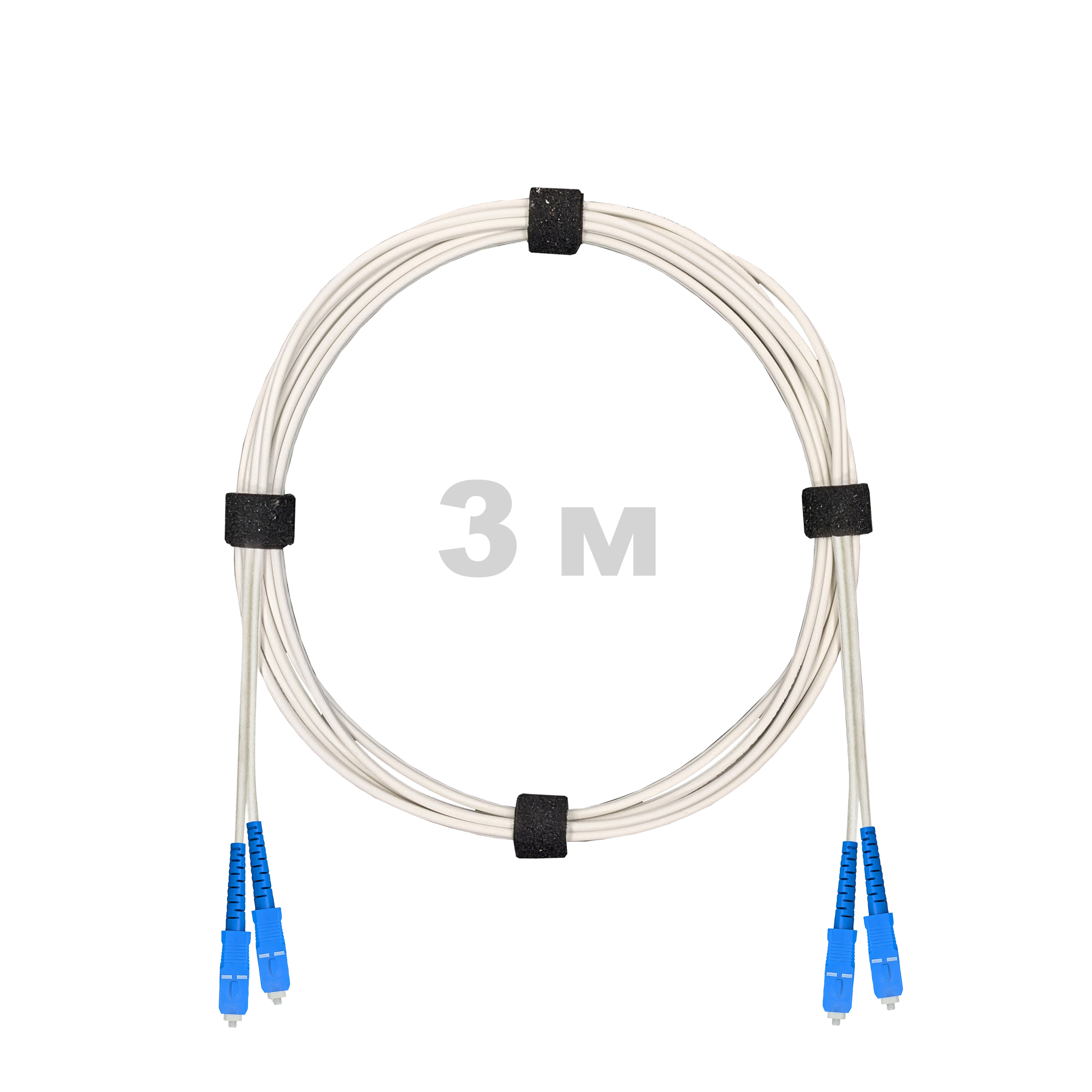 Патч-корд оптический армированный бронированный SC/UPC-SC/UPC SM (G.657A1) Duplex 2.0mm LSZH, ,белый, 3 м.