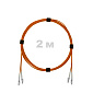 Патч-корд оптический армированный бронированный LC/UPC-LC/UPC MM (OM2) Duplex 2.0mm LSZH, 2 м.