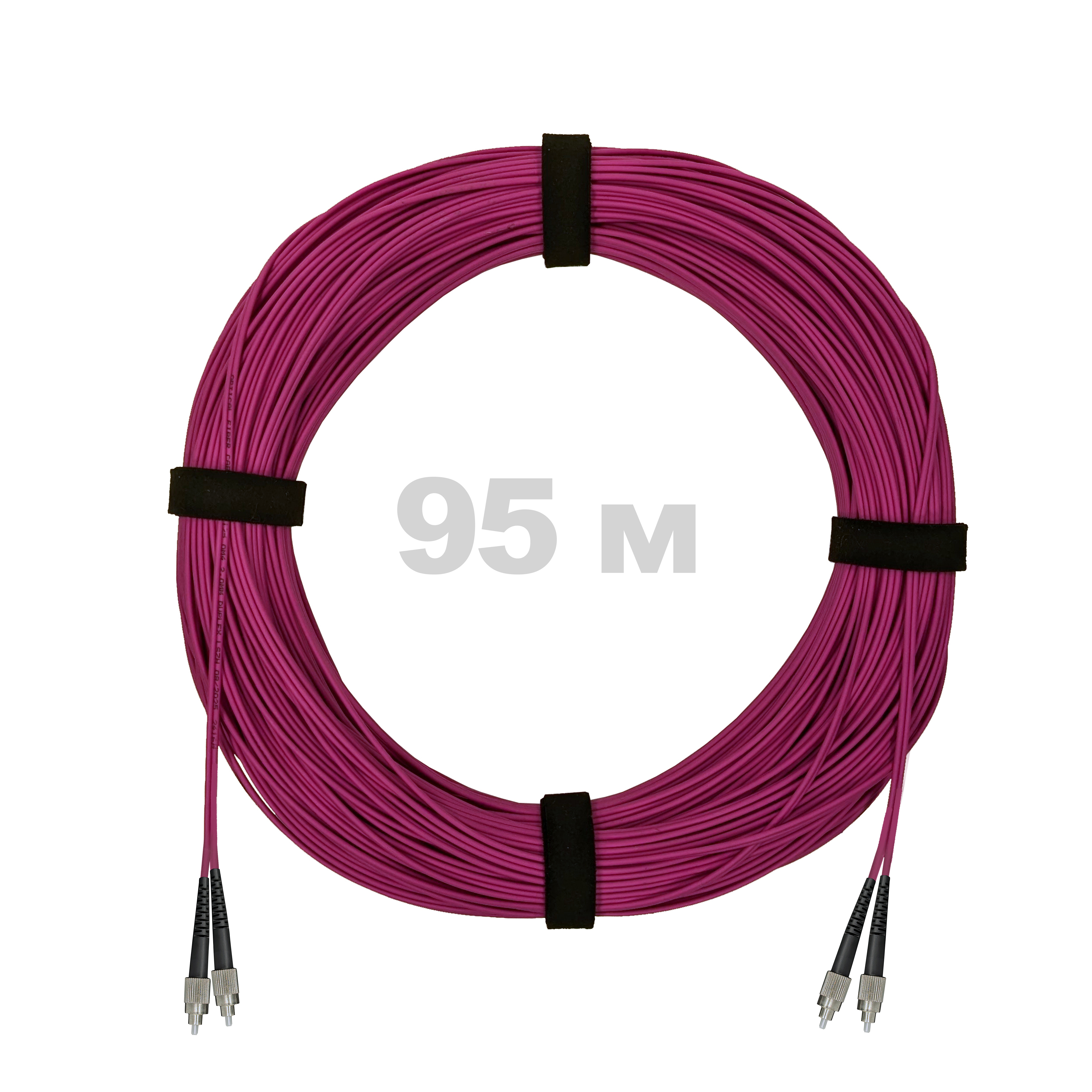 Патч-корд оптический FC/UPC-FC/UPC MM (OM4) 2mm duplex LSZH,  95 м.