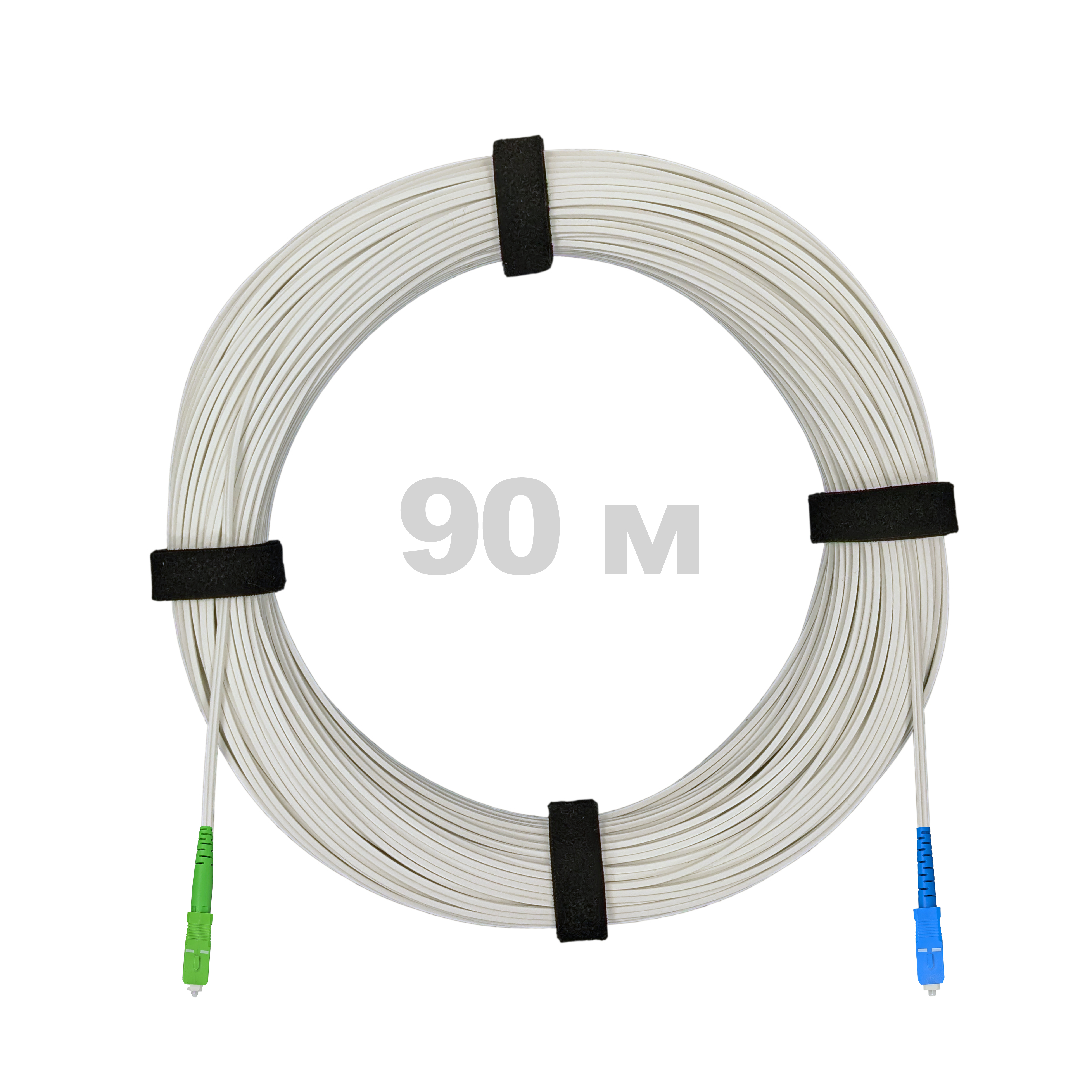 Патч-корд оптический FTTH диэлектрик FRP, G.657 LSZH SC/APC-SC/UPC, белый 90 м.