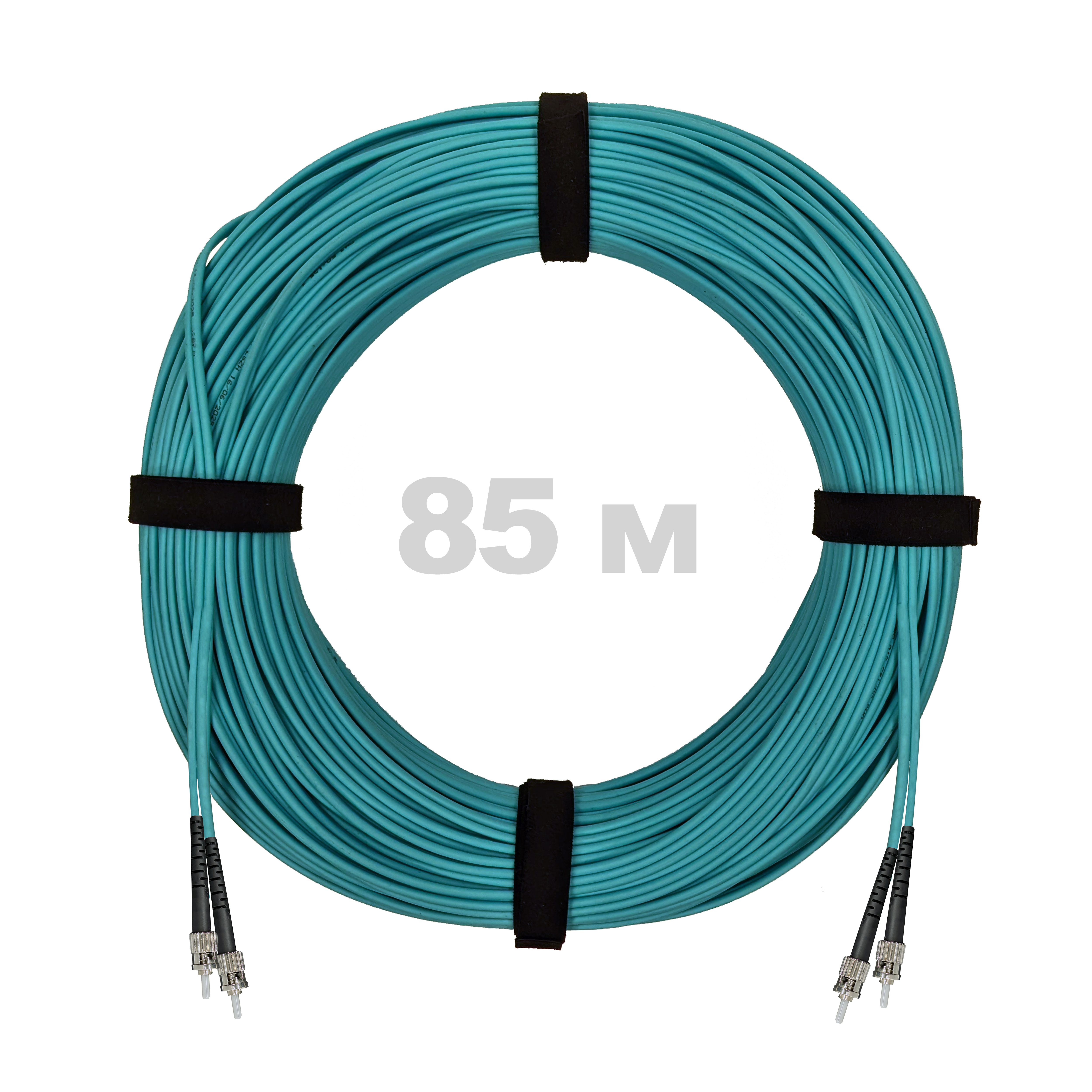 Патч-корд оптический ST/PC-ST/PC MM (OM3) 3mm duplex LSZH,  85 м.