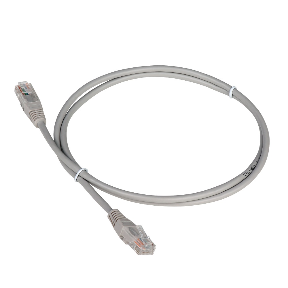 Патч-корд TWT-45-45-0.3-GY RJ45 - RJ45, 4 пары, UTP, категория 5е, 0.3 м, серый, TWT