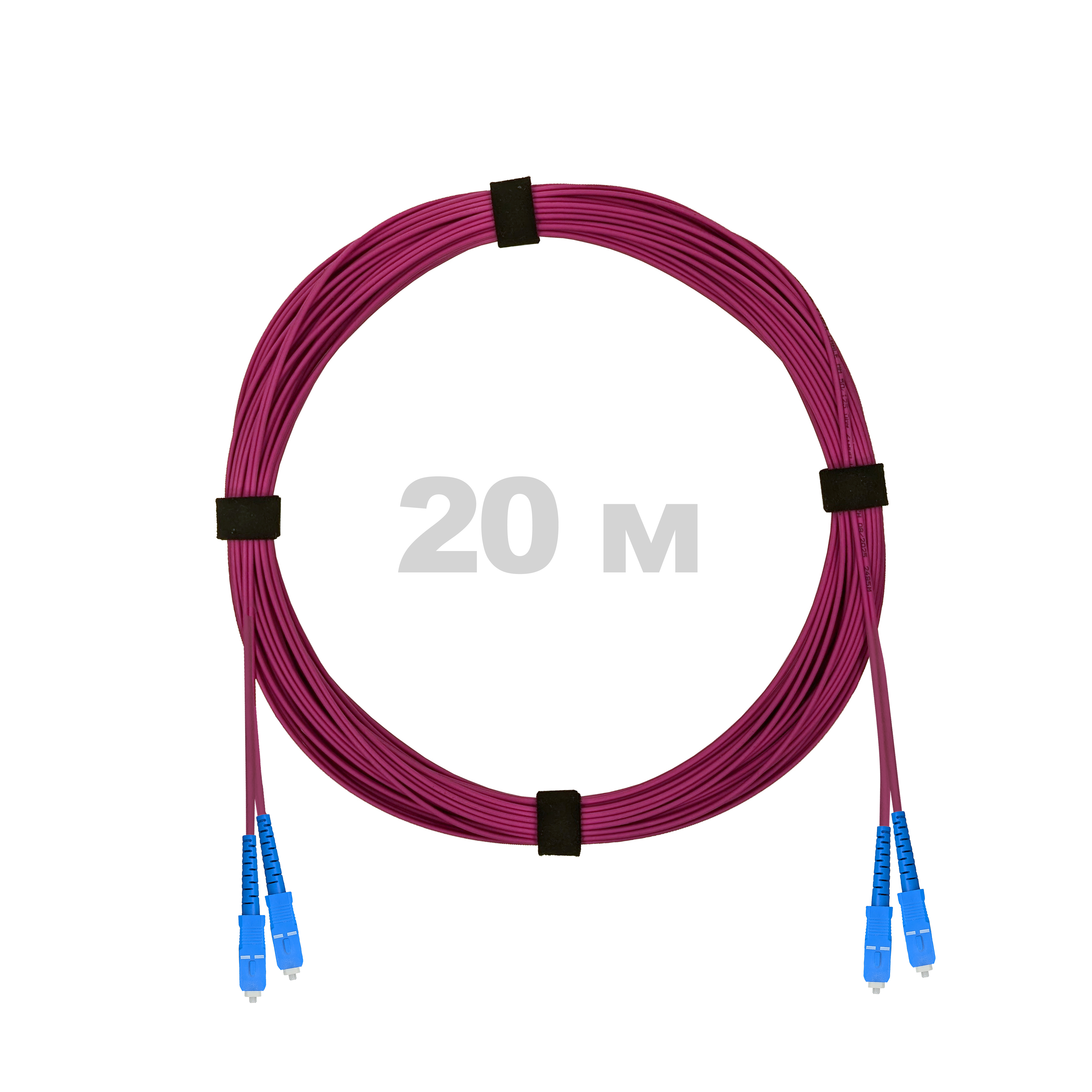 Патч-корд оптический армированный бронированный SC/UPC-SC/UPC MM (OM4) Duplex 2.0mm LSZH, 20 м.