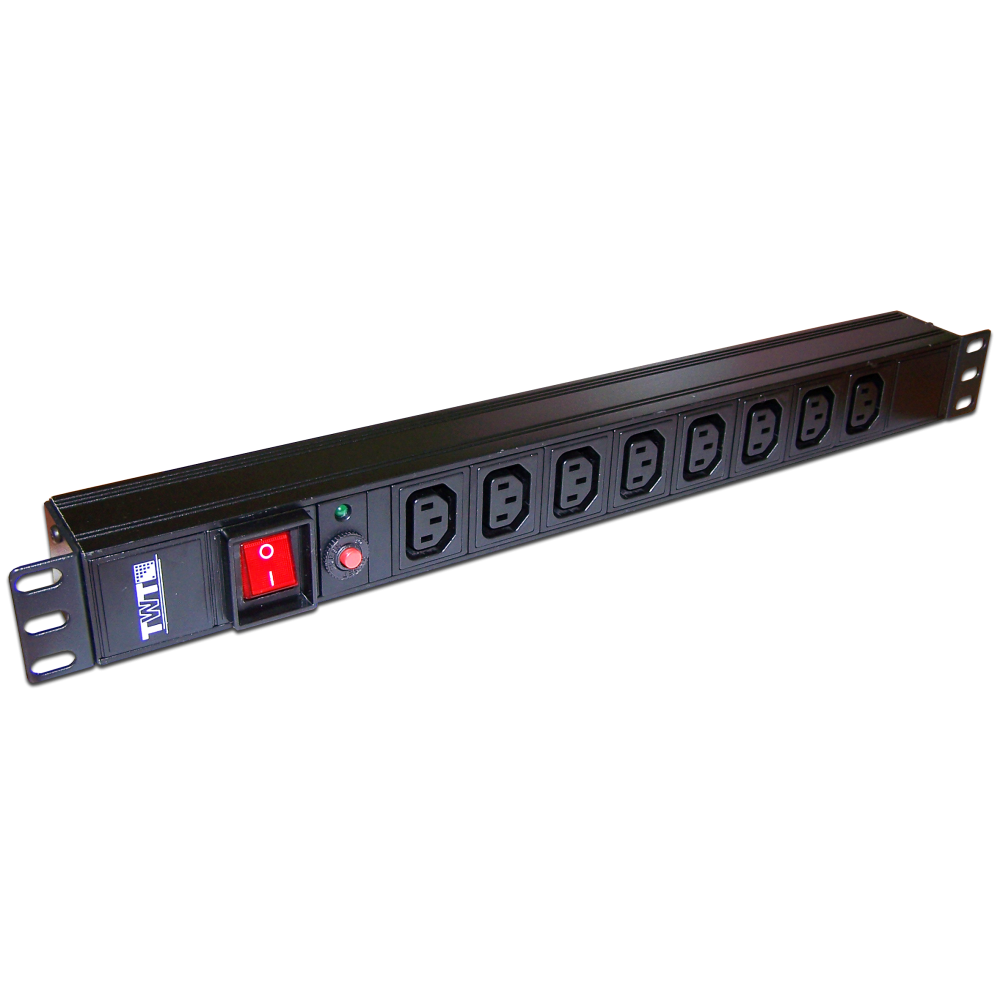 Блок розеток 19" 8 шт. C13, 10A 250V, без шнура питания