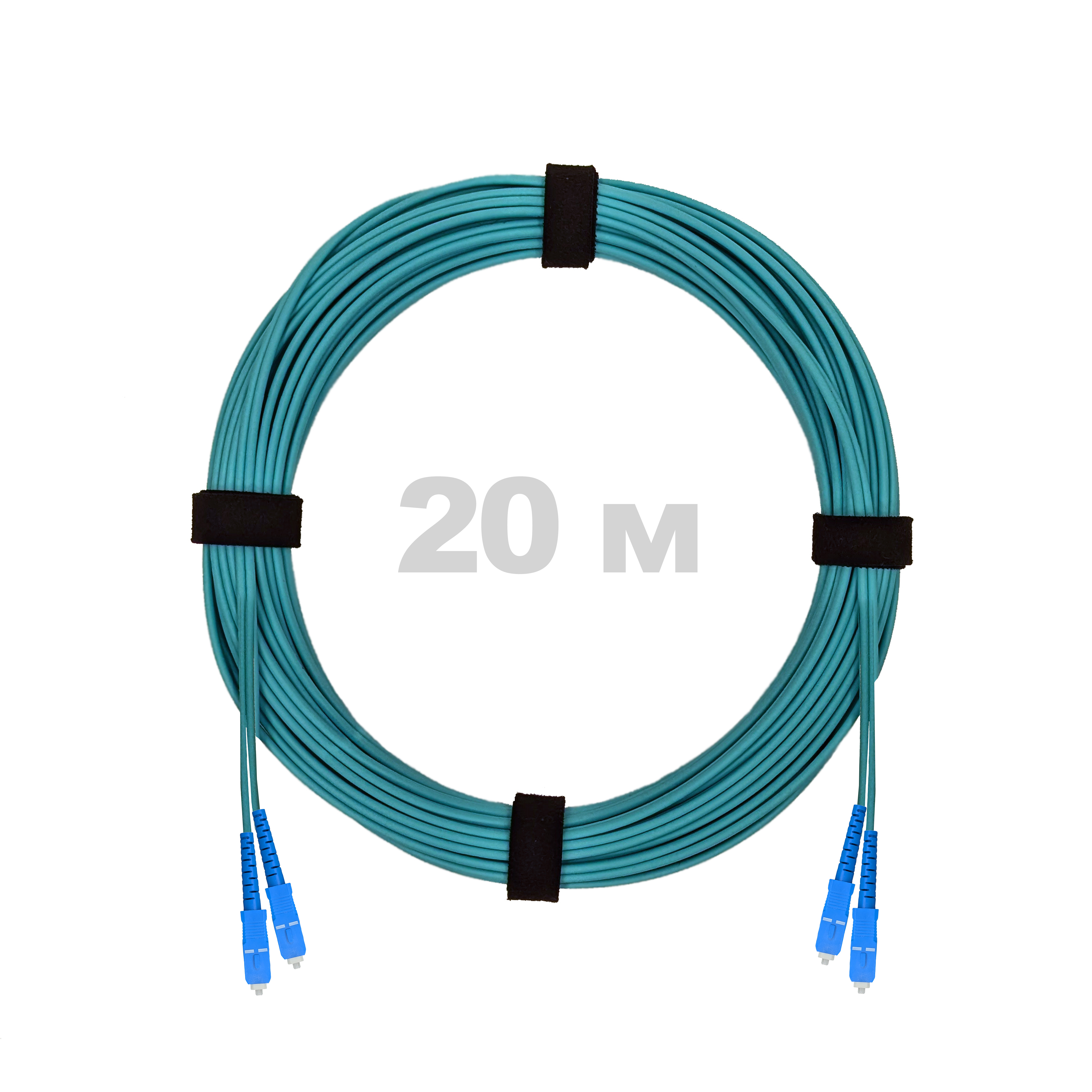 Патч-корд оптический армированный бронированный SC/UPC-SC/UPC MM (OM3) Duplex 3.0mm LSZH, 20 м.