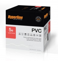 Кабель FUTP4-C5E-S24-IN-PVC-GY-305 FTP 4 пары внутренний Hyperline Cat.5e  24 AWG одножильный