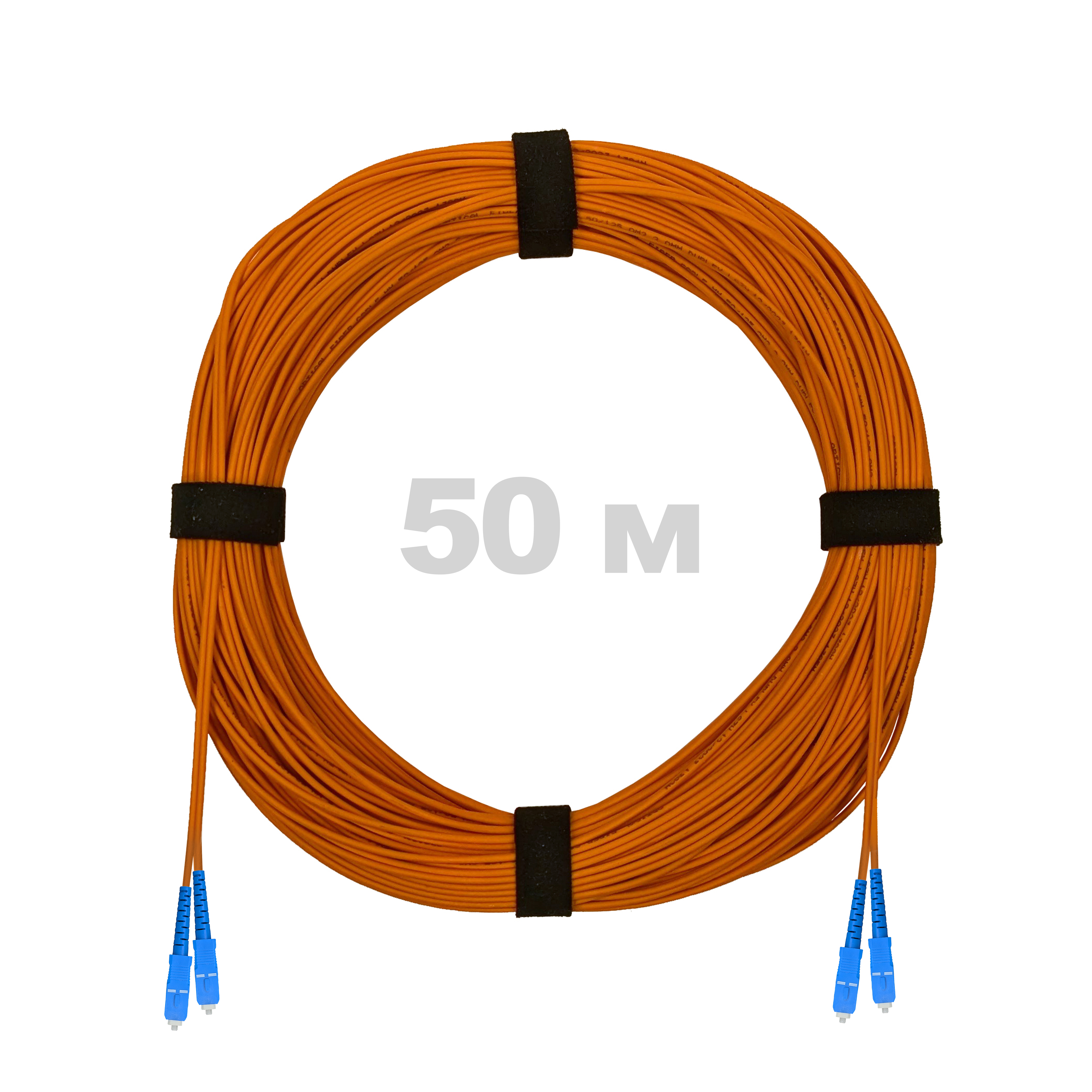 Патч-корд оптический SC/UPC-SC/UPC MM (OM2) 2mm duplex LSZH,  50 м.