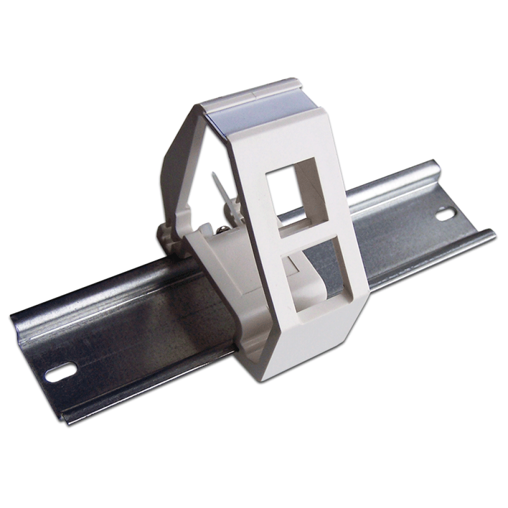 Рамка на DIN-рейку для установки модуля типа Keystone, белая__