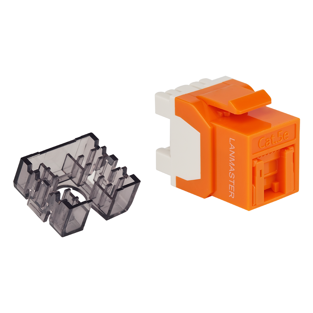 Модуль Keystone, RJ45, неэкранированный, кат.5E, со встроенной шторкой, 180 градусов, желтый__