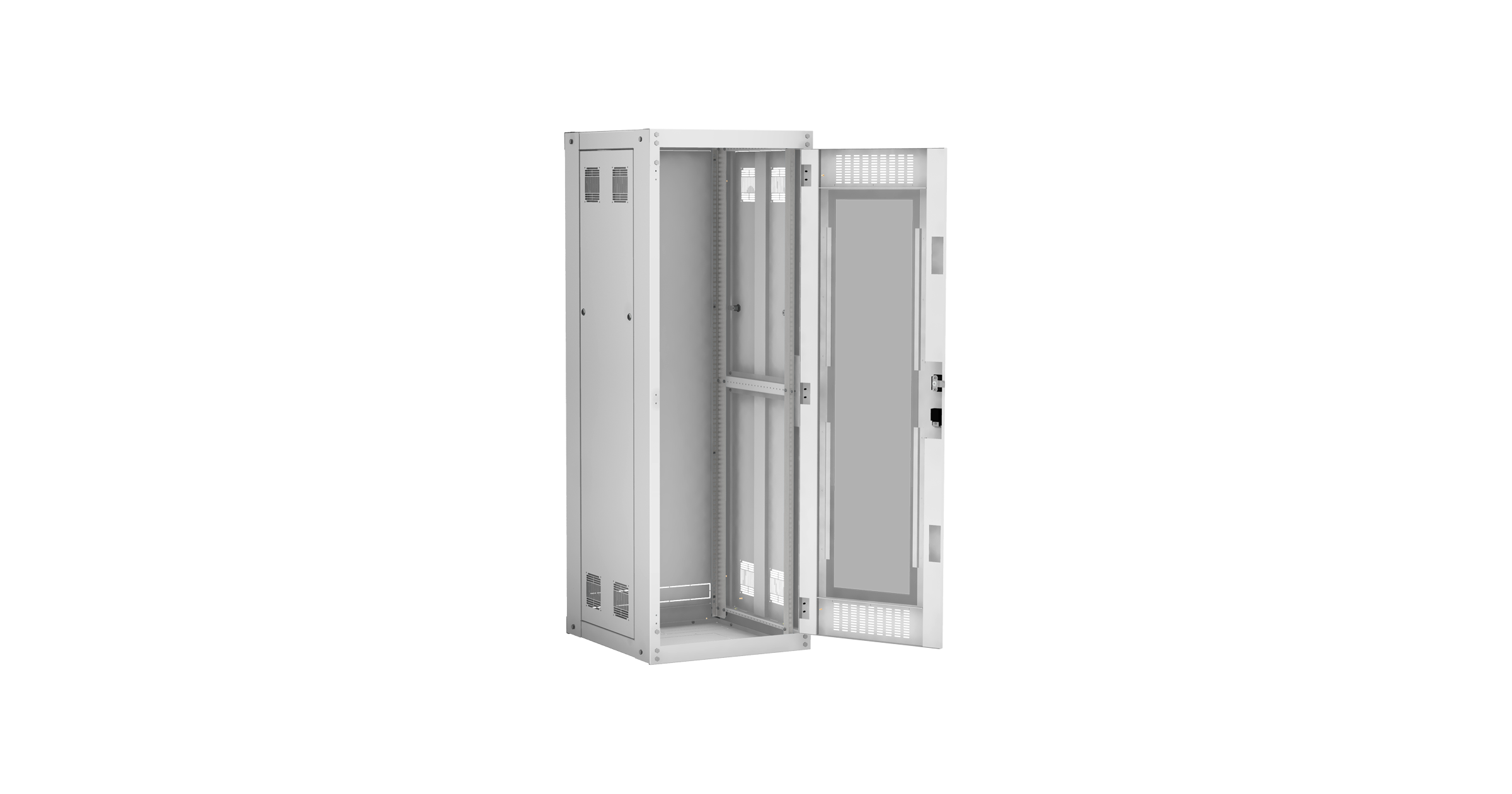 Напольный шкаф, 19", 33U, стекло, 600х600, серый__