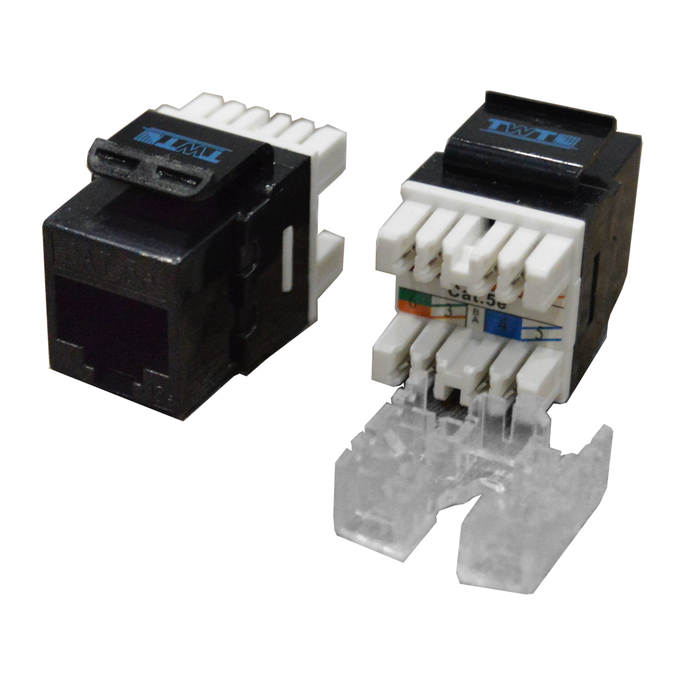 Модуль Keystone RJ45, Cat.5E, UTP, 180 градусов, черный