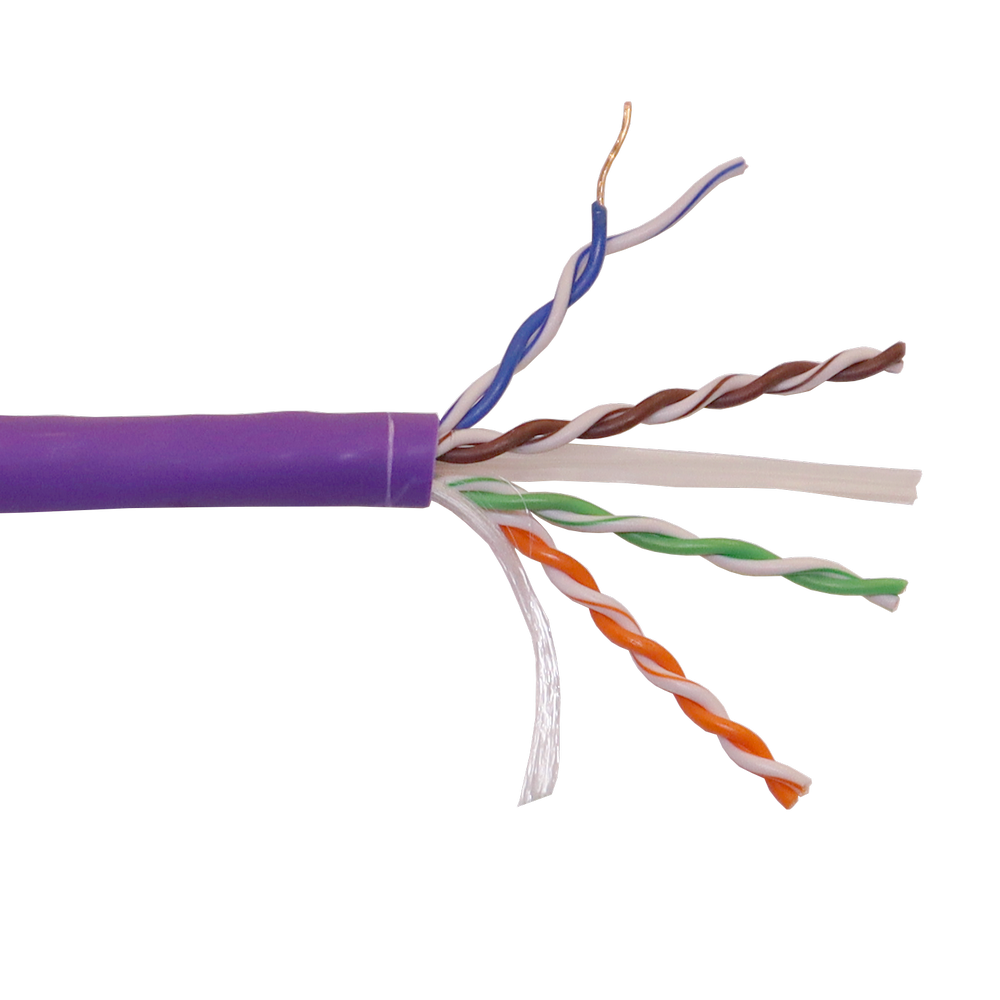 Кабель LANMASTER U/UTP, 4 пары, Кат. 6, с перегородкой, 550Mhz, LSZH, нг(A)-HF, фиолетовый, 305 м__