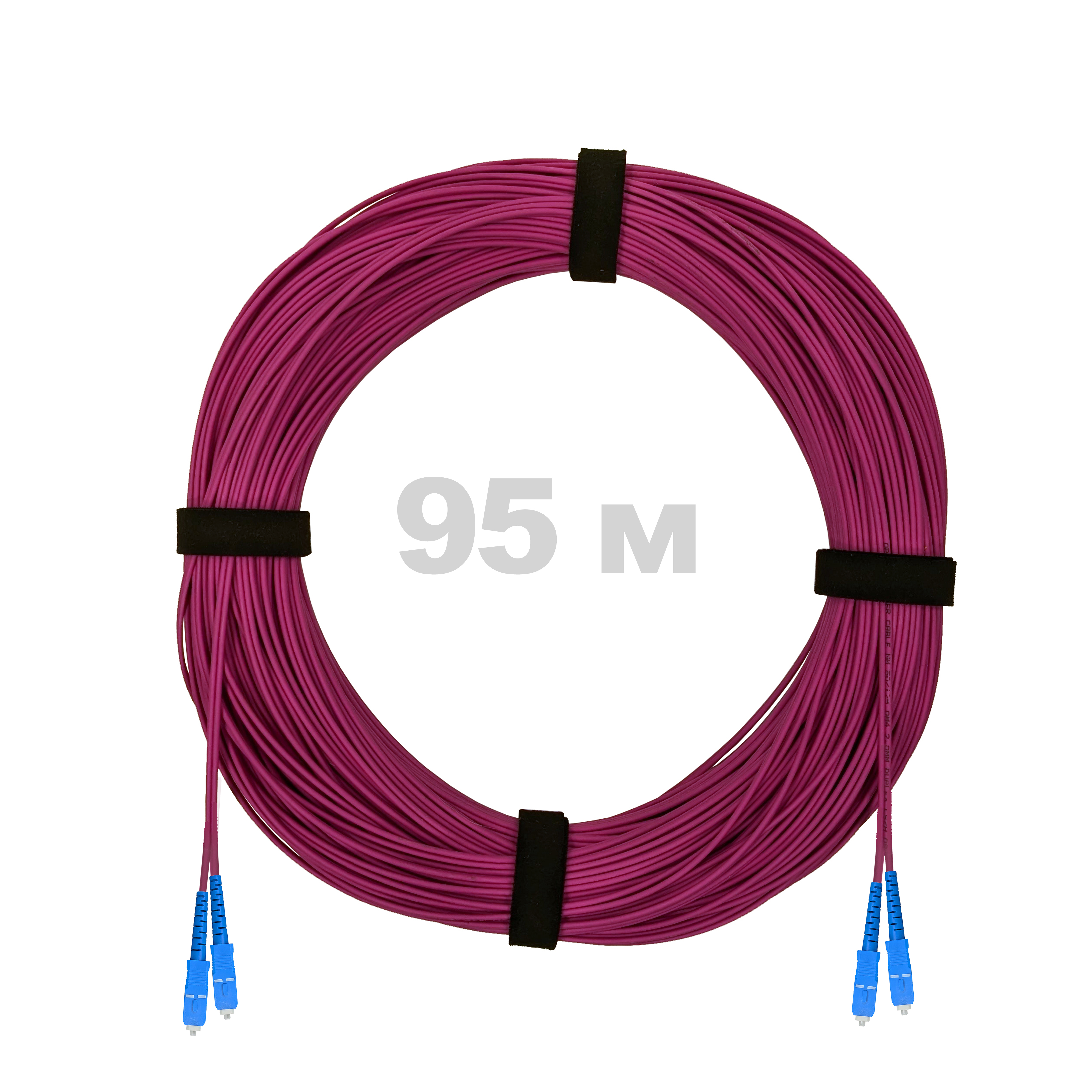 Патч-корд оптический SC/UPC-SC/UPC MM (OM4) 3mm duplex LSZH,  95 м.
